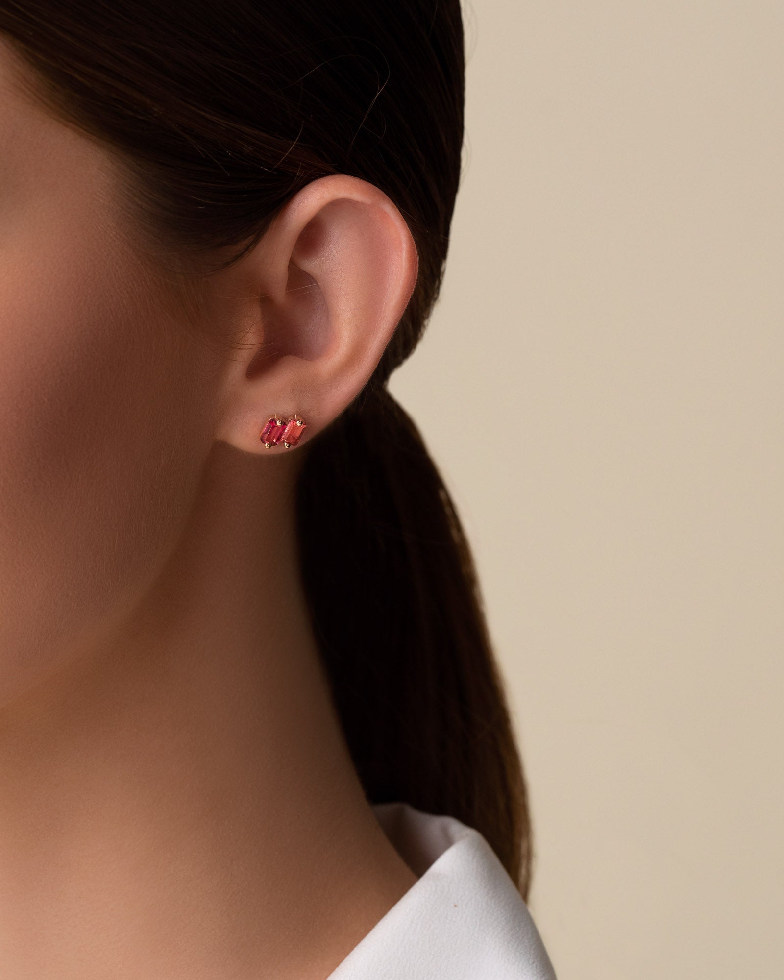 Kalan By Suzanne Kalan Ann Pink Ombre Studs in 14K rose gold
