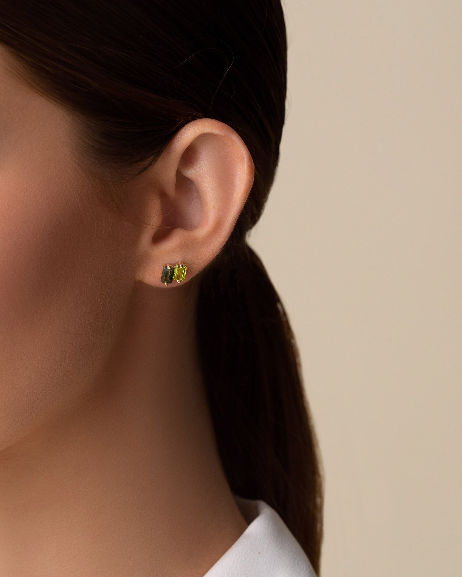Kalan By Suzanne Kalan Ann Green Ombre Studs in 14K yellow gold