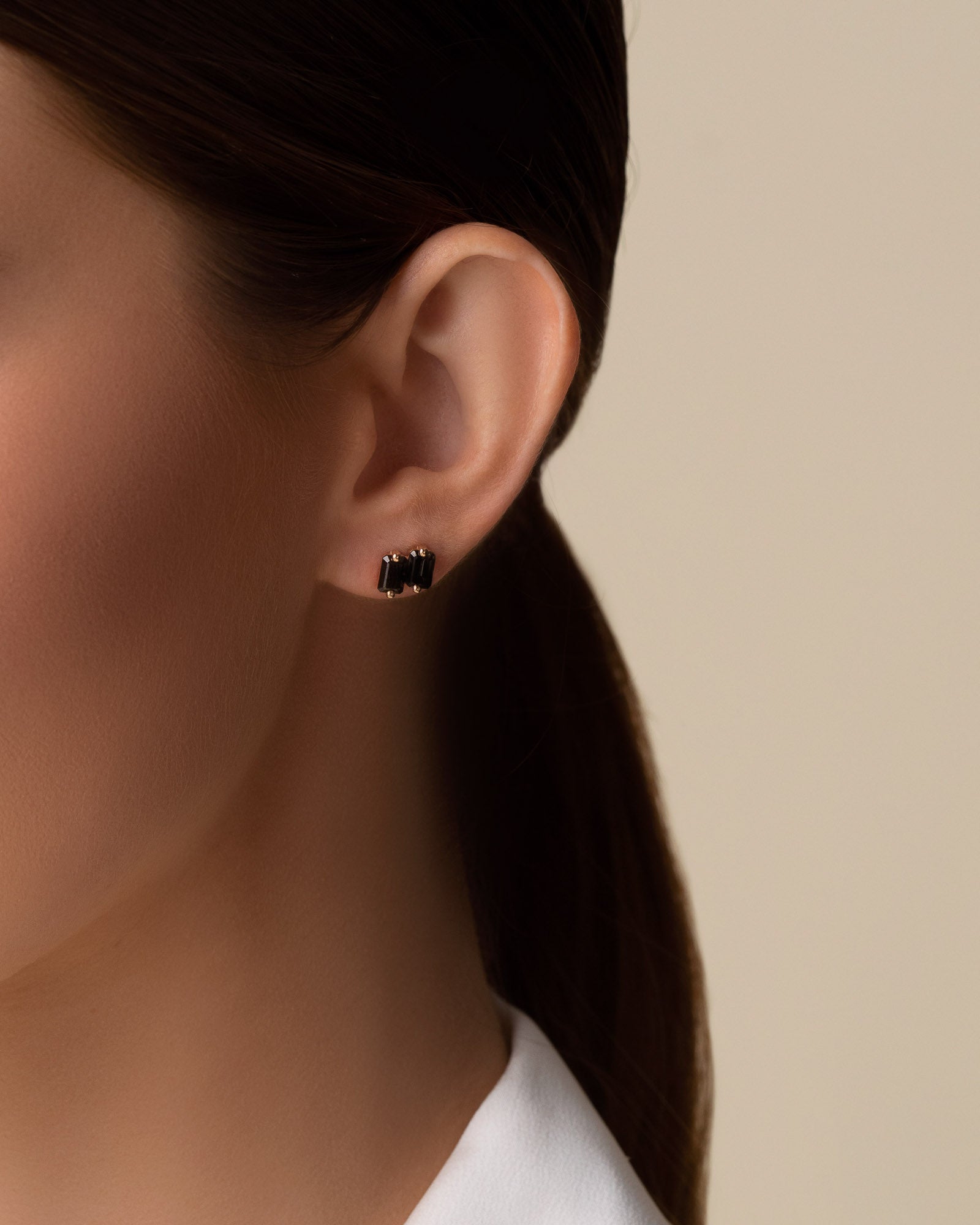 Kalan By Suzanne Kalan Ann Black Mix Studs in 14K yellow gold