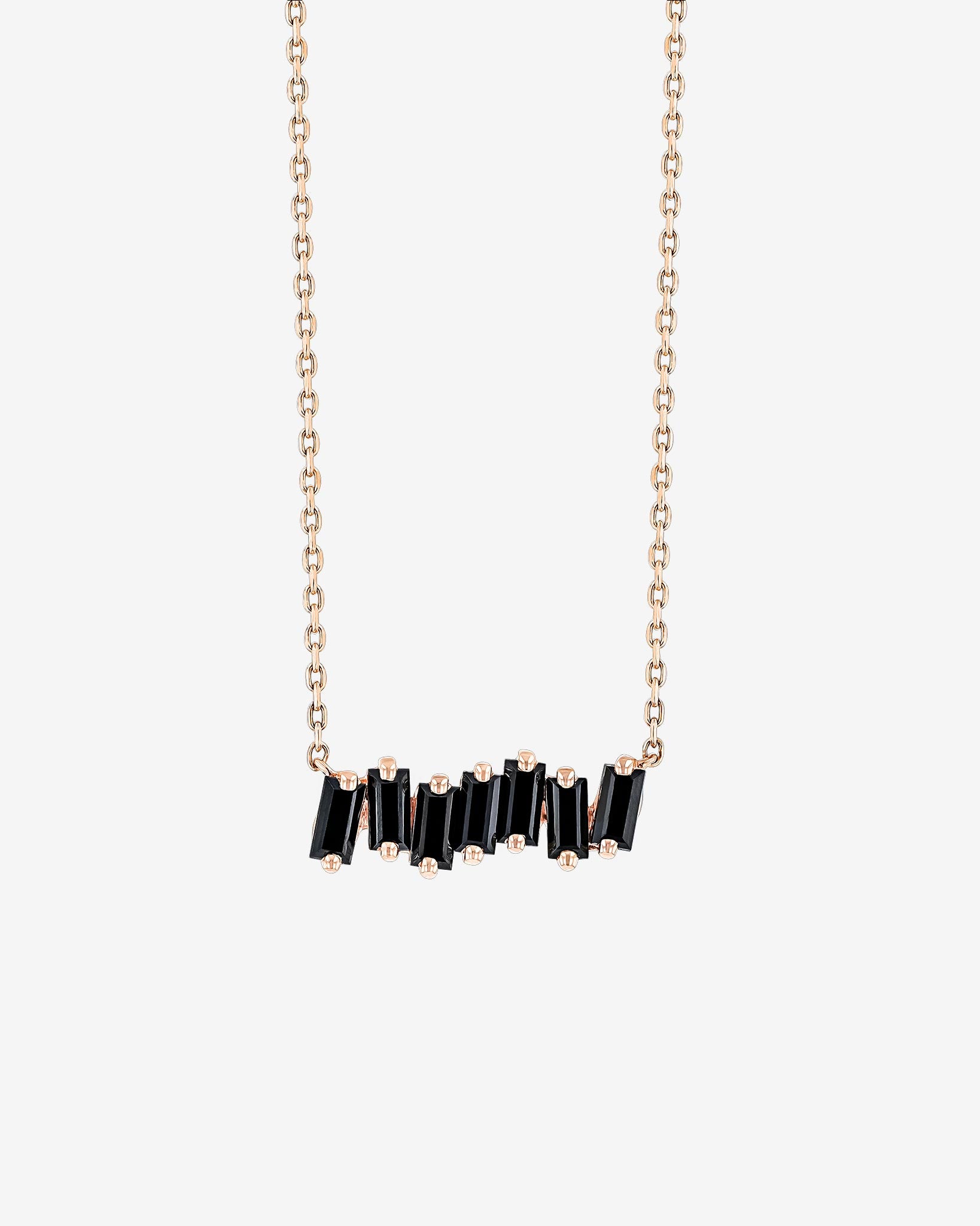 Kalan By Suzanne Kalan Amalfi Black Spinel Bar Pendant in 14k rose gold