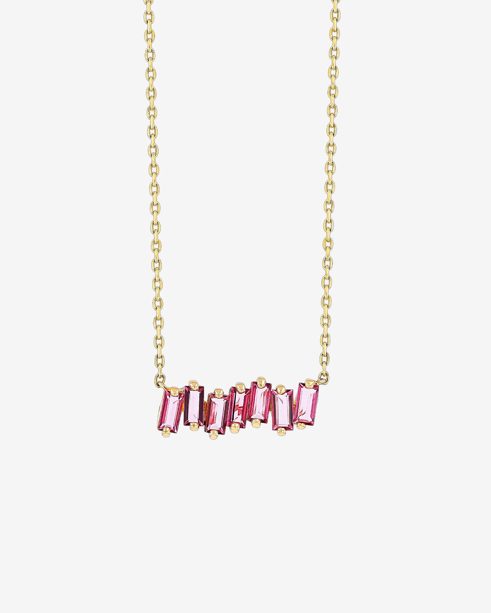 Kalan By Suzanne Kalan Amalfi Pink Topaz Bar Pendant in 14k yellow gold