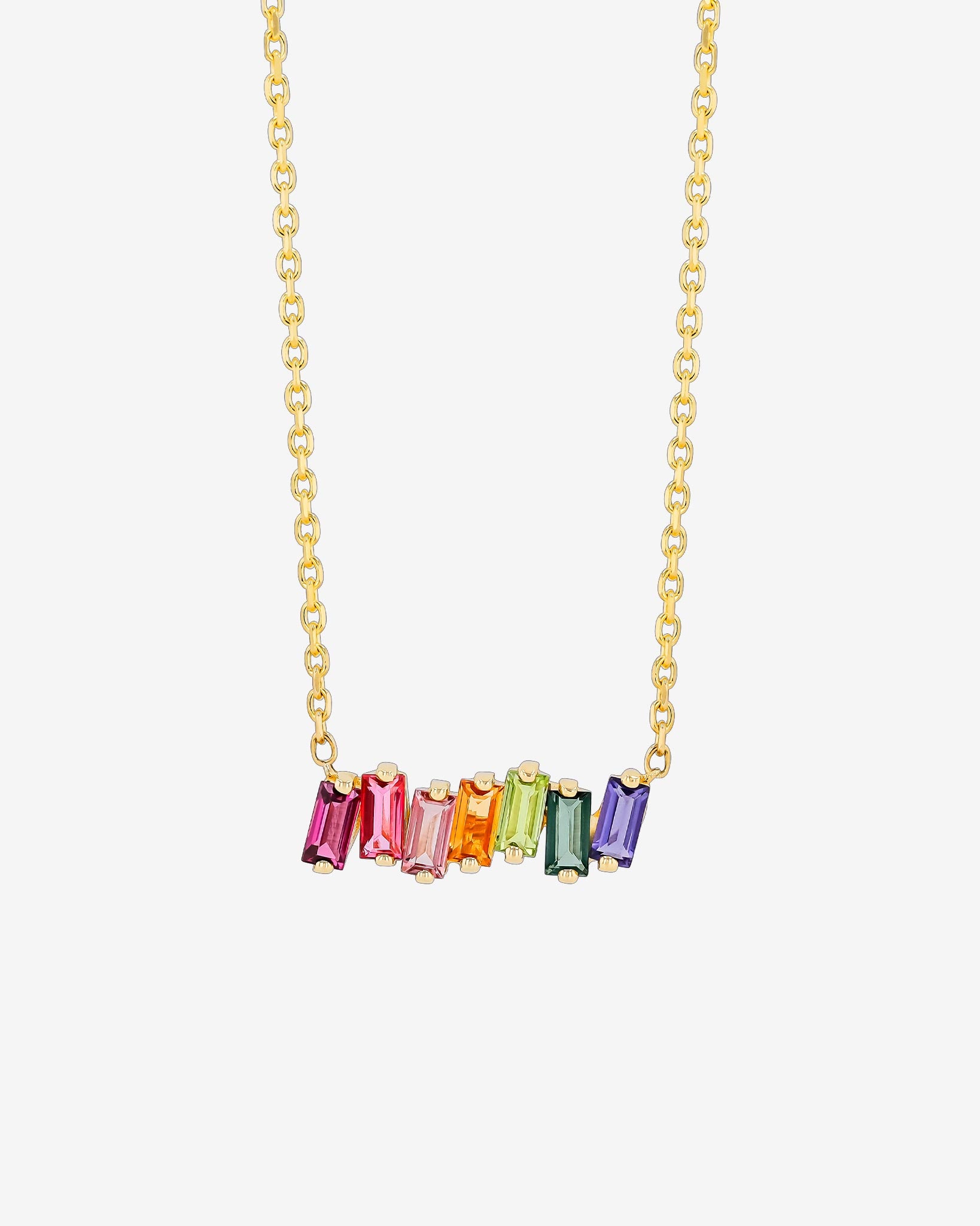 Kalan By Suzanne Kalan Amalfi Rainbow Bar Pendant in 14k yellow gold