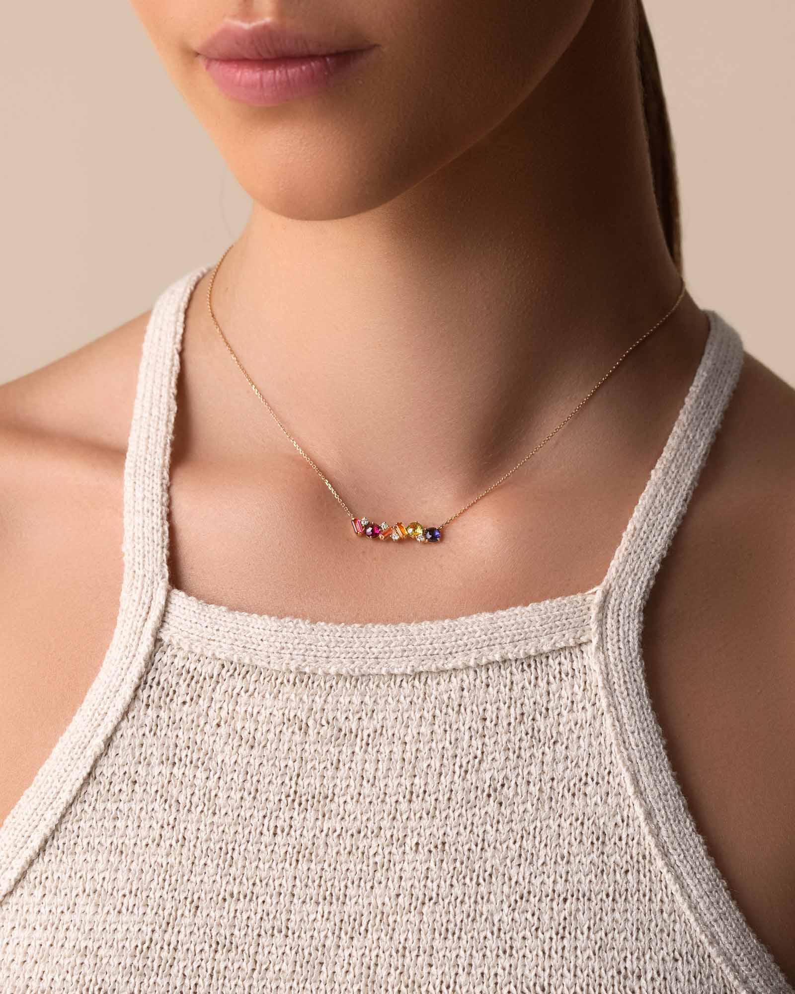 Kalan By Suzanne Kalan Amalfi Blend Rainbow Pendant in 14k yellow gold