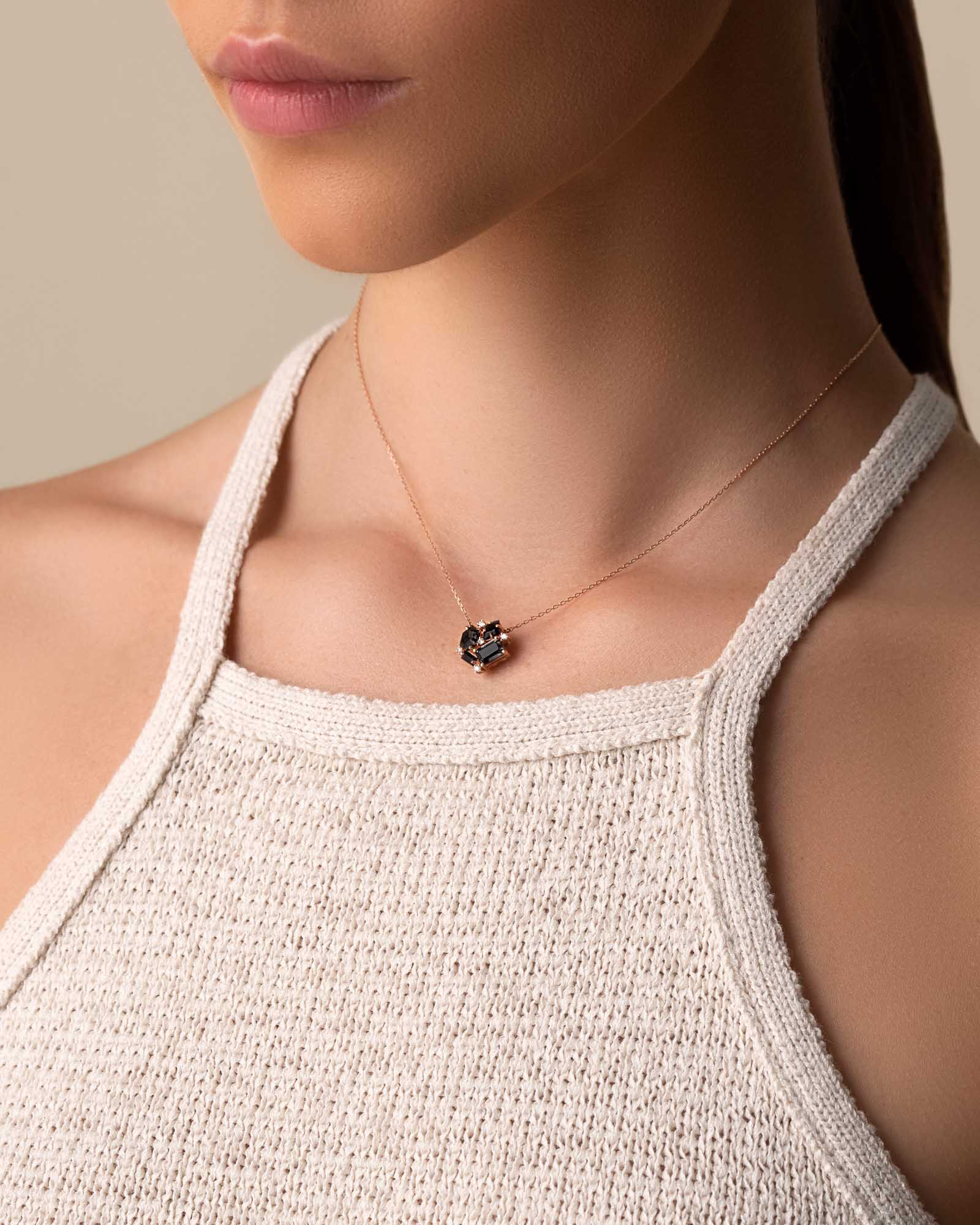 Kalan By Suzanne Kalan Amalfi Black Mix Blossom Pendant in 14k rose gold