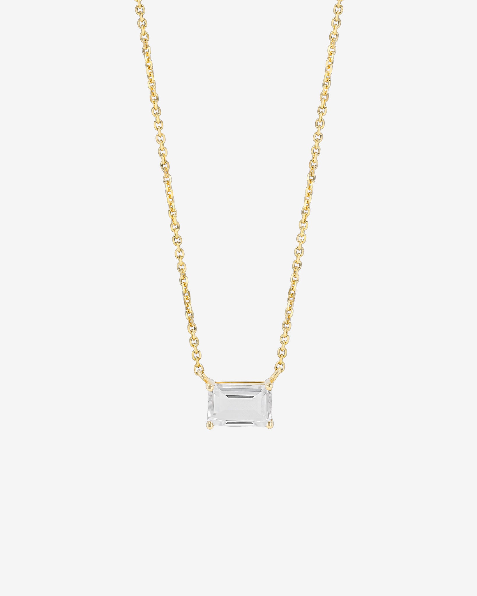 Kalan By Suzanne Kalan Amalfi Emerald Cut White Topaz Pendant in 14k yellow gold