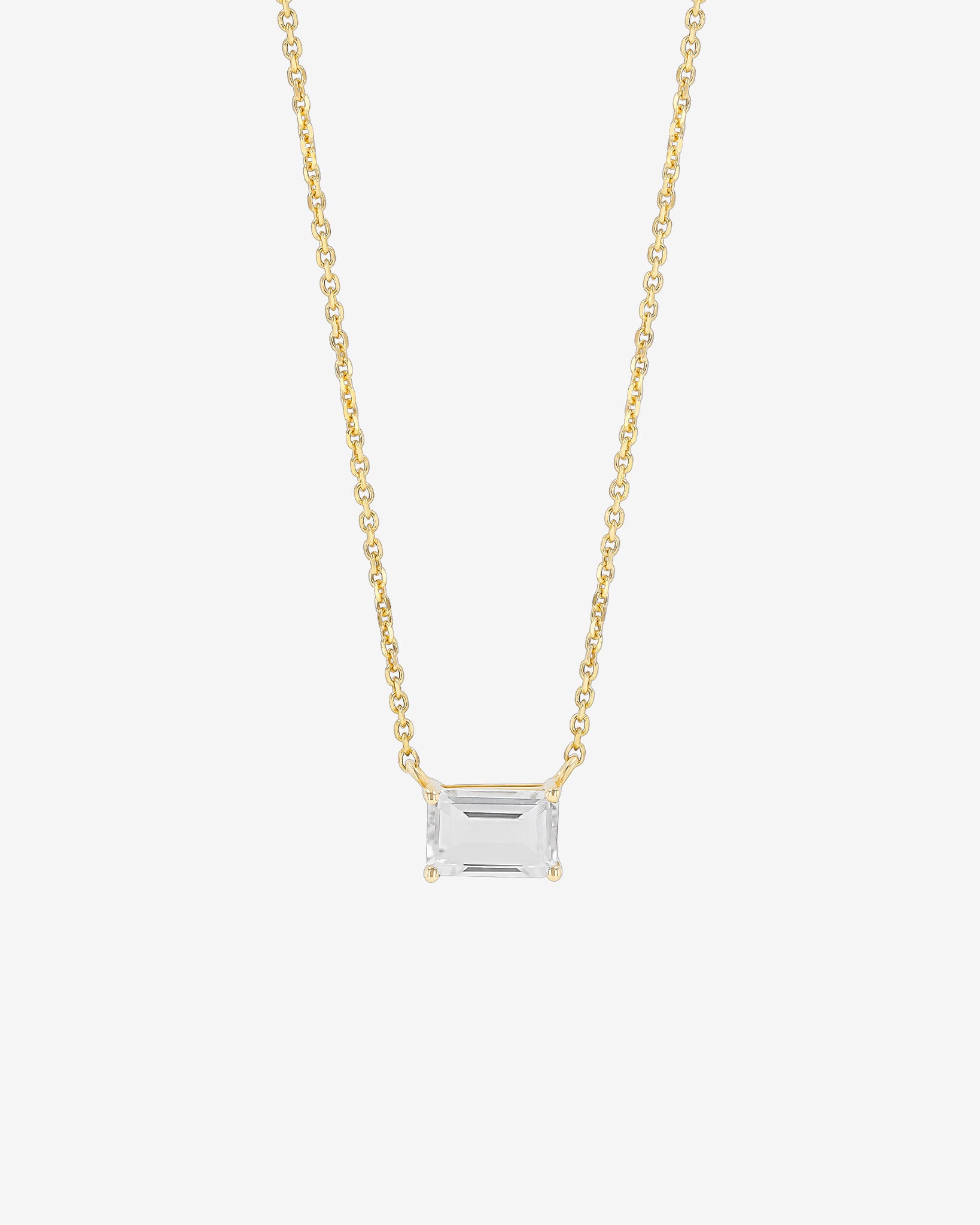 Kalan By Suzanne Kalan Amalfi Emerald Cut White Topaz Pendant in 14k yellow gold