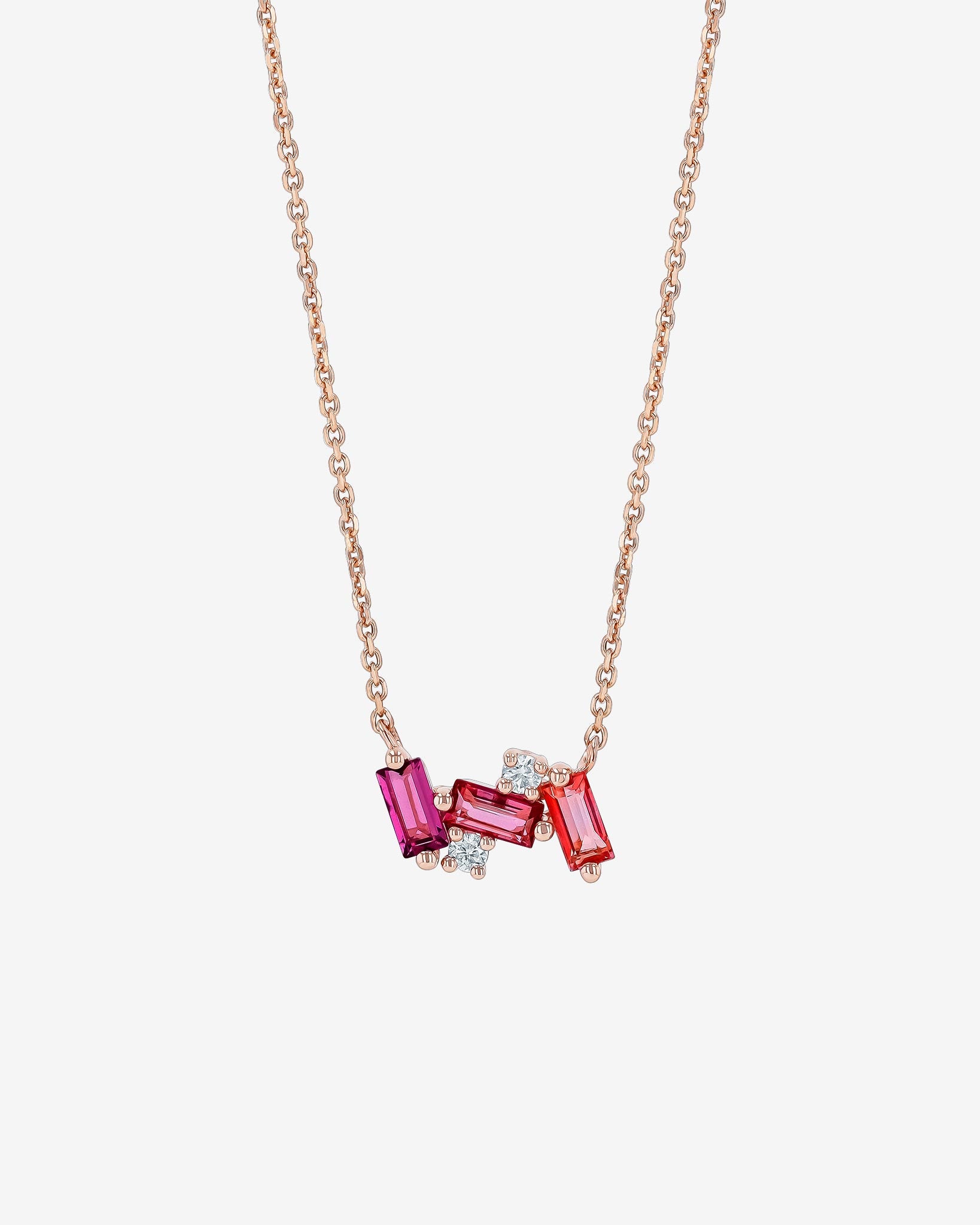 Kalan By Suzanne Kalan Amalfi Mini Burst Red Ombre Pendant in 14k rose gold