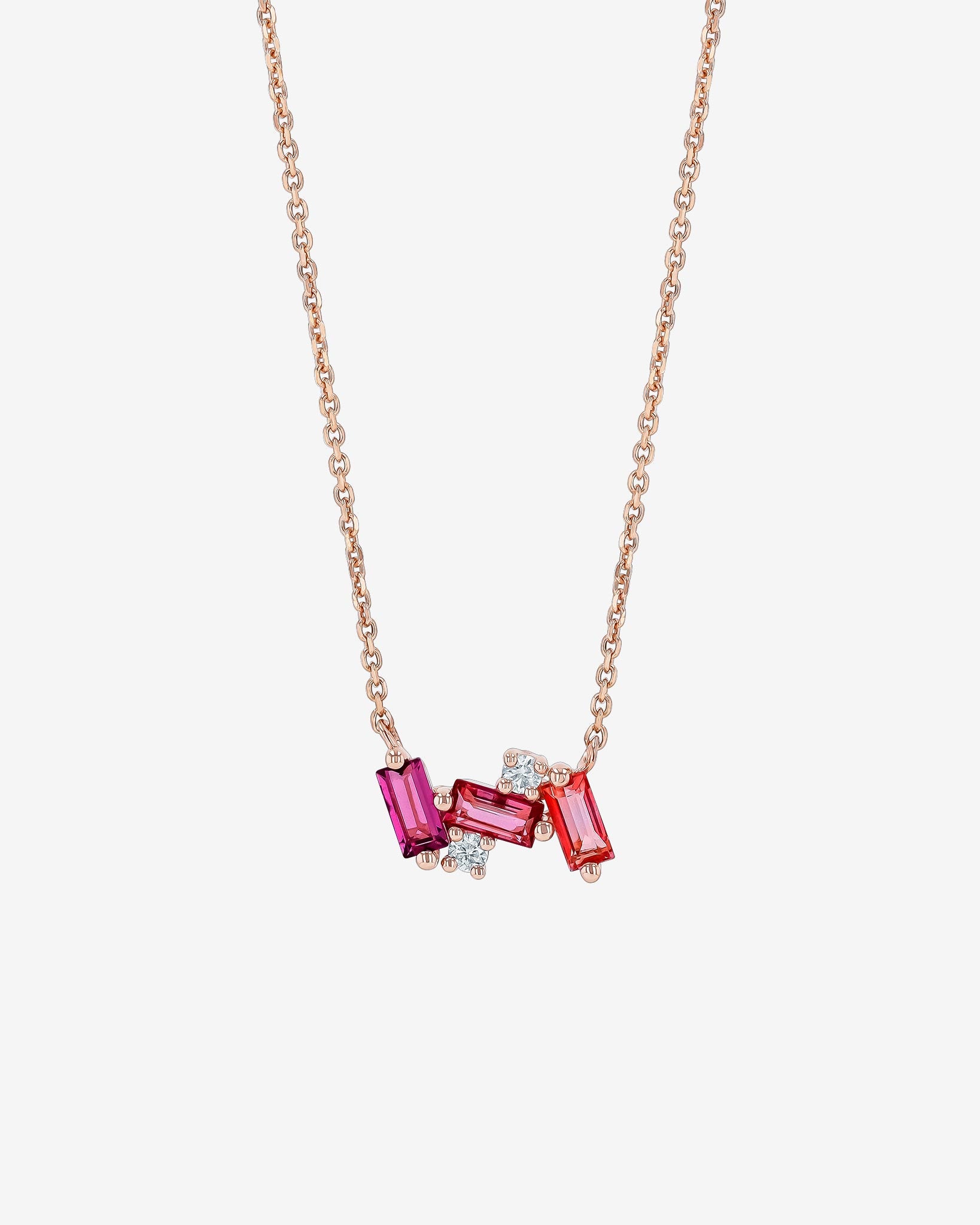 Kalan By Suzanne Kalan Amalfi Mini Burst Red Ombre Pendant in 14k rose gold