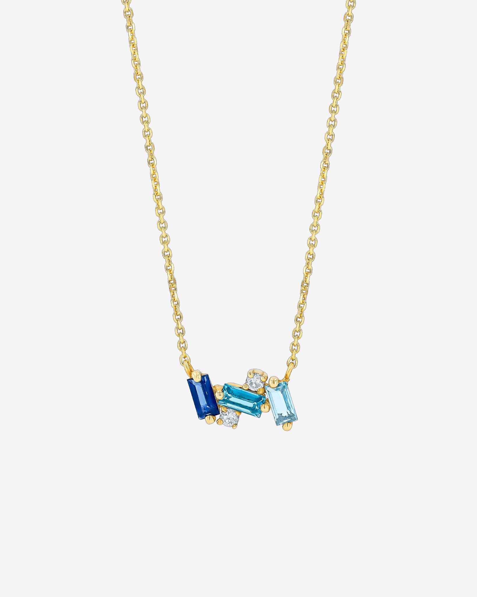 Kalan By Suzanne Kalan Amalfi Mini Burst Blue Ombre Pendant in 14k yellow gold