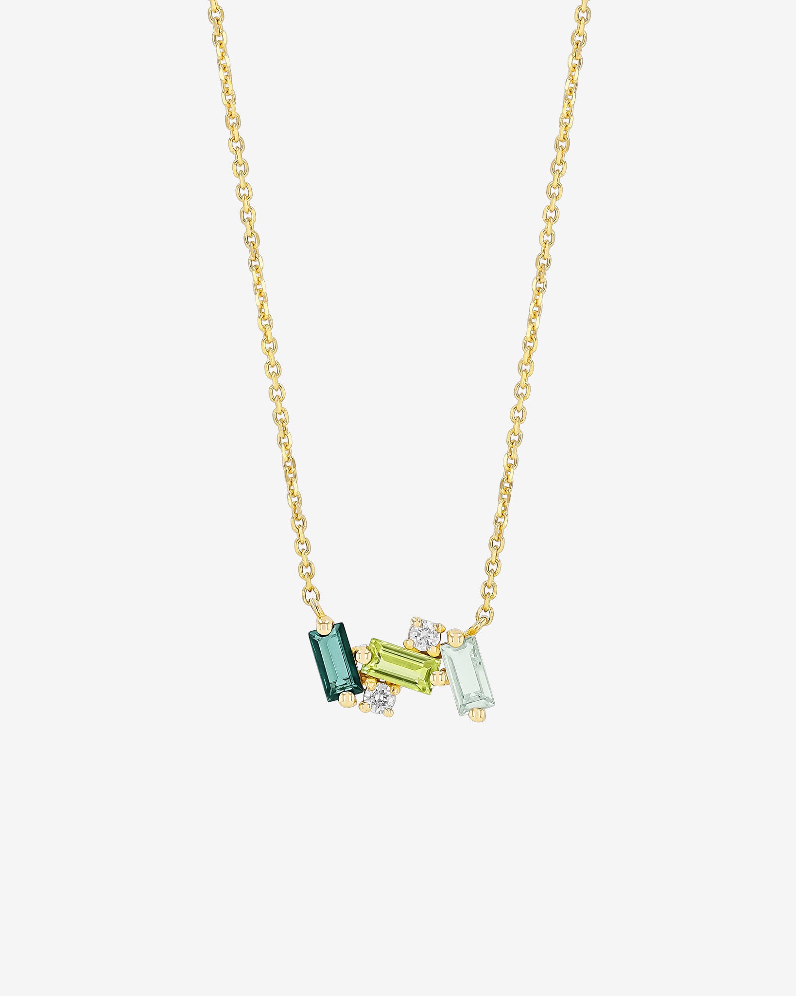Kalan By Suzanne Kalan Amalfi Mini Burst Green Ombre Pendant in 14k yellow gold