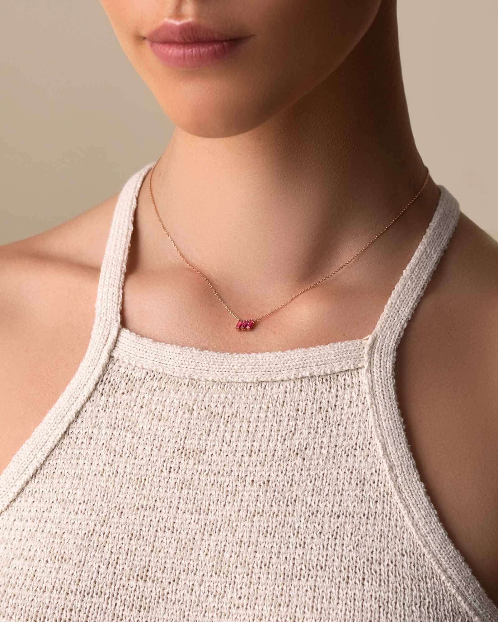 Kalan By Suzanne Kalan Amalfi Pink Topaz Mini Pendant in 14k rose gold