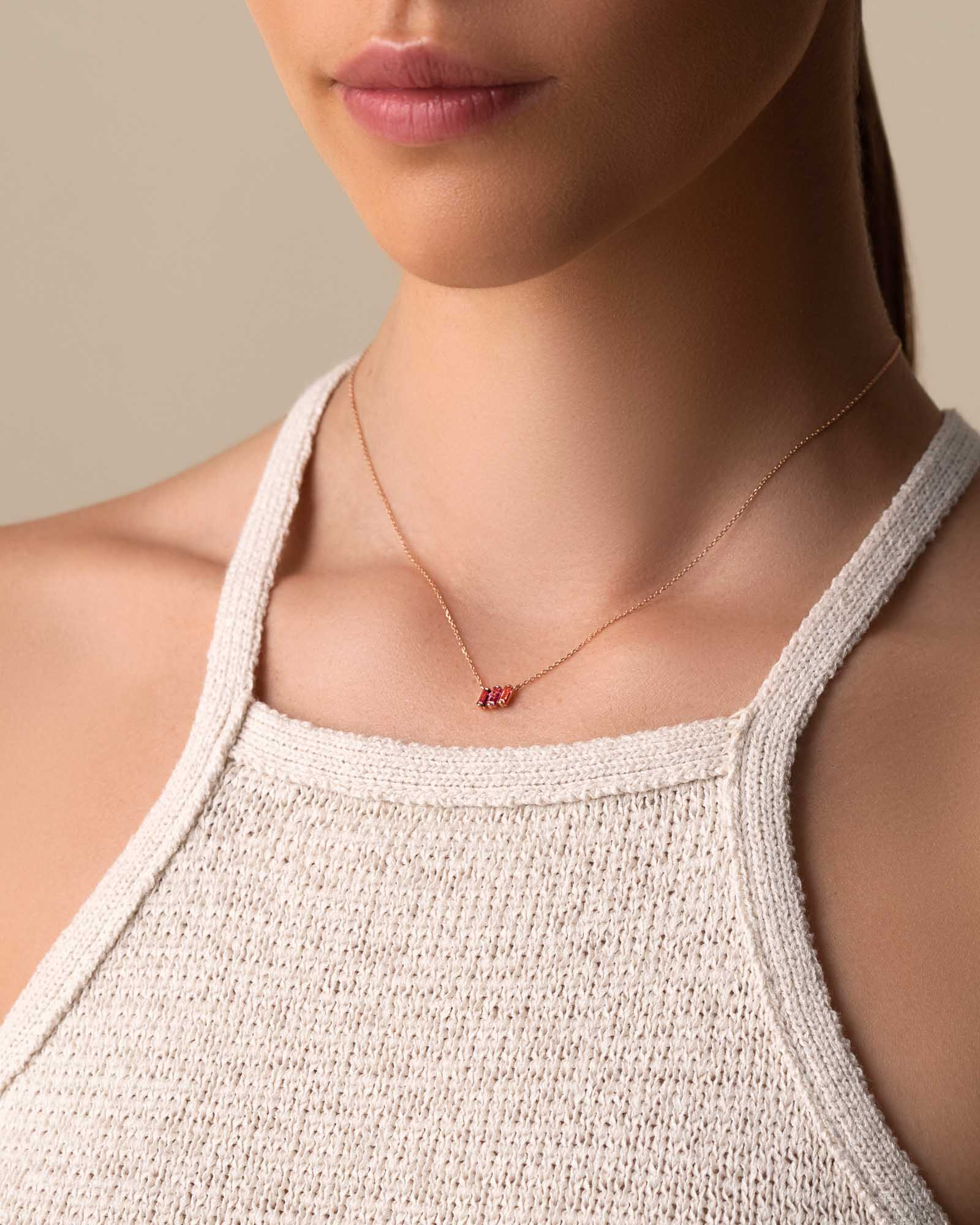 Kalan By Suzanne Kalan Amalfi Red Mix Mini Pendant in 14k rose gold