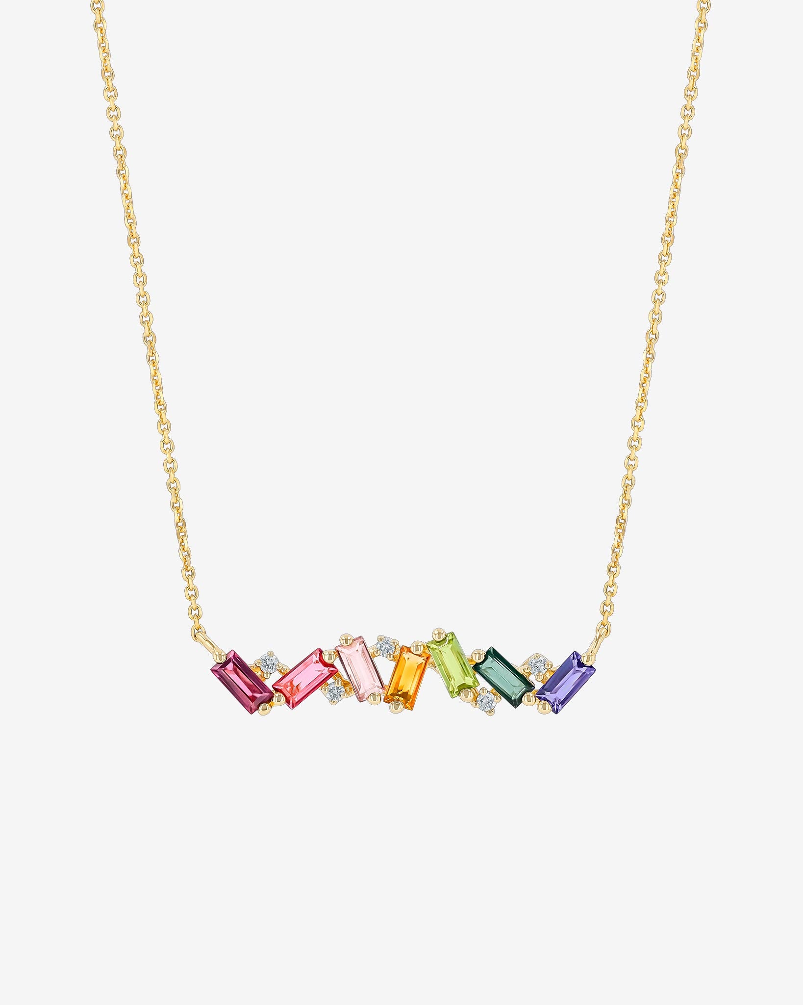Kalan By Suzanne Kalan Amalfi Burst Rainbow Bar Pendant in 14k yellow gold