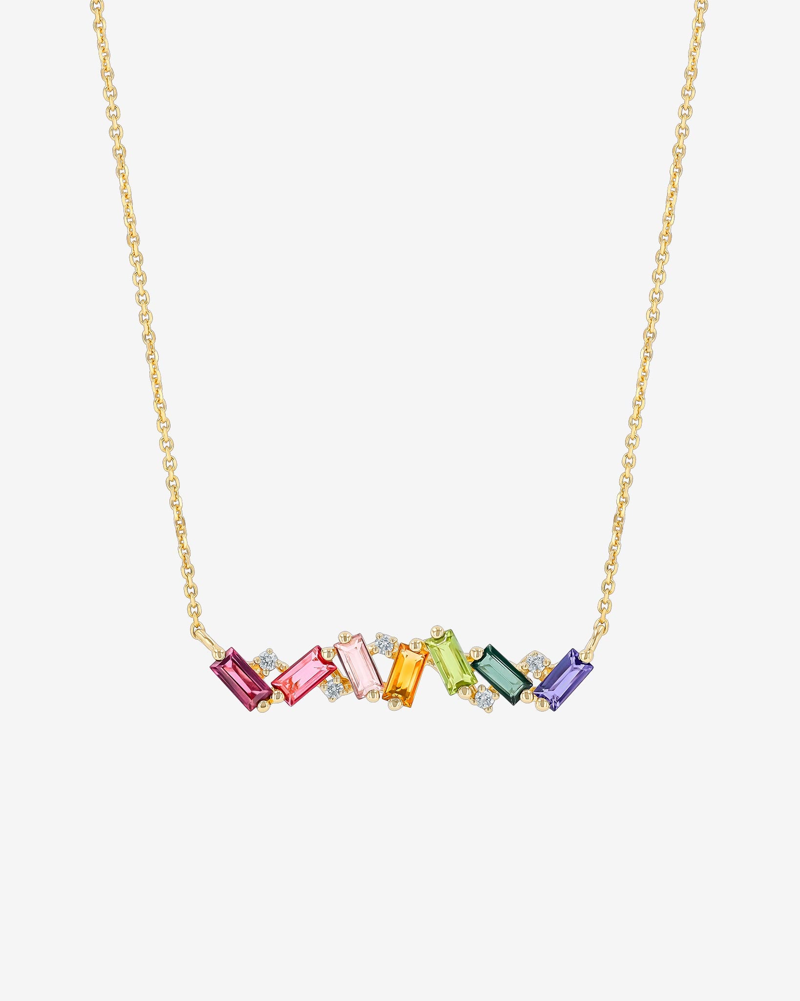 Kalan By Suzanne Kalan Amalfi Burst Rainbow Bar Pendant in 14k yellow gold