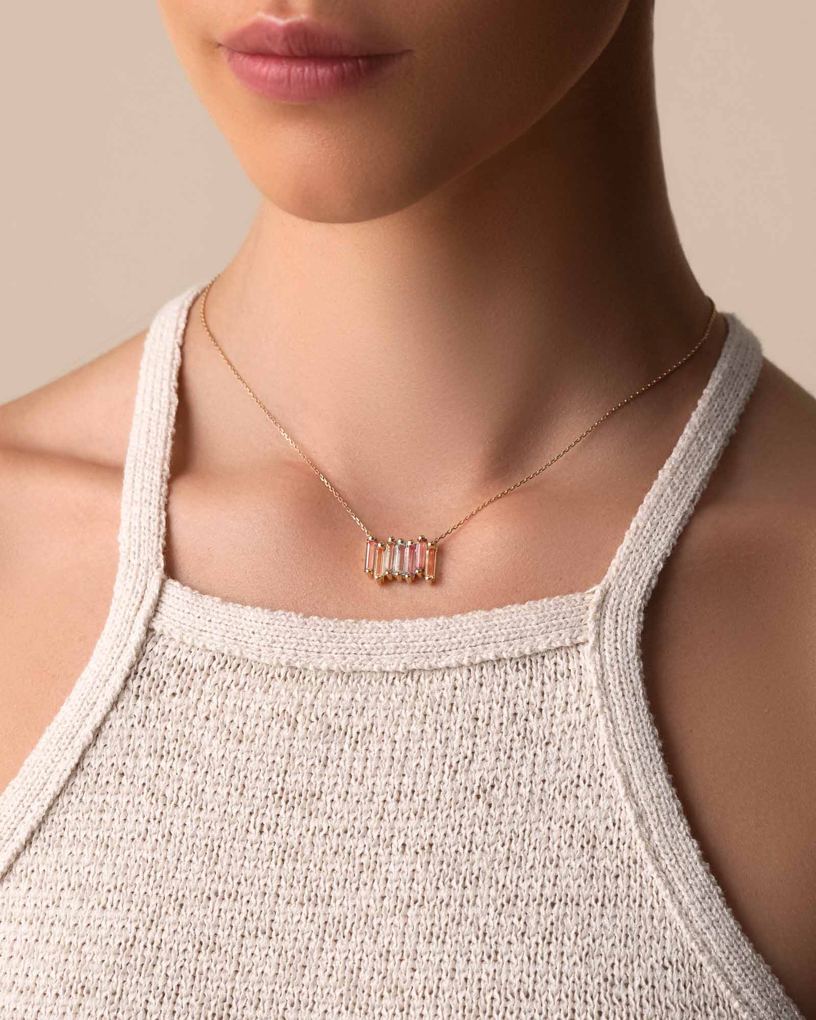 Kalan By Suzanne Kalan Amalfi Pastel Stacker Pendant in 14k yellow gold