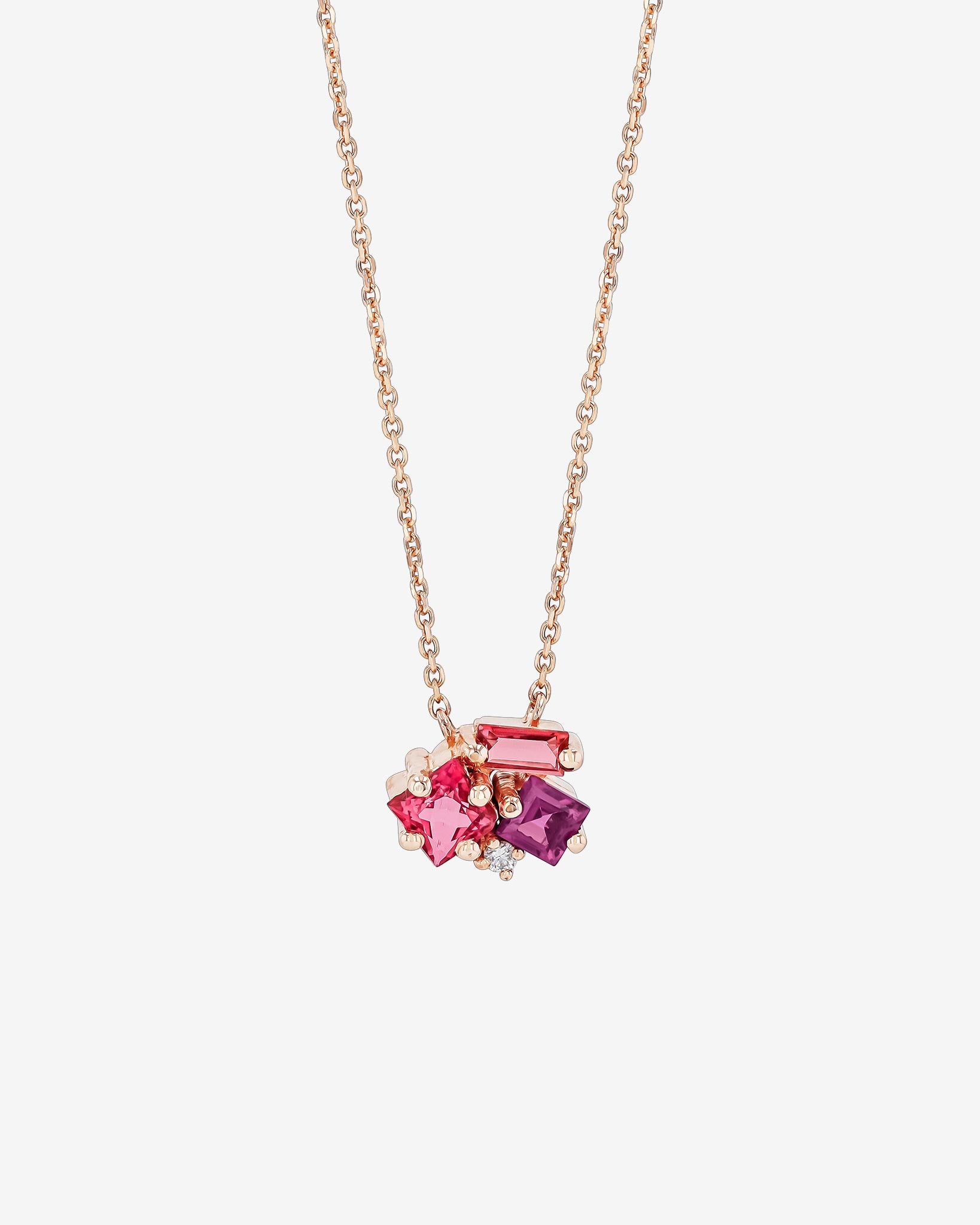 Kalan By Suzanne Kalan Nadima Red Mix Cluster Pendant in 14k rose gold