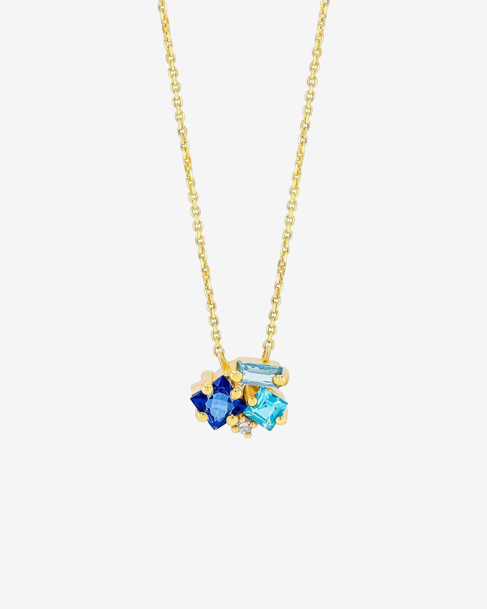 Kalan By Suzanne Kalan Nadima Blue Mix Cluster Pendant in 14k yellow gold