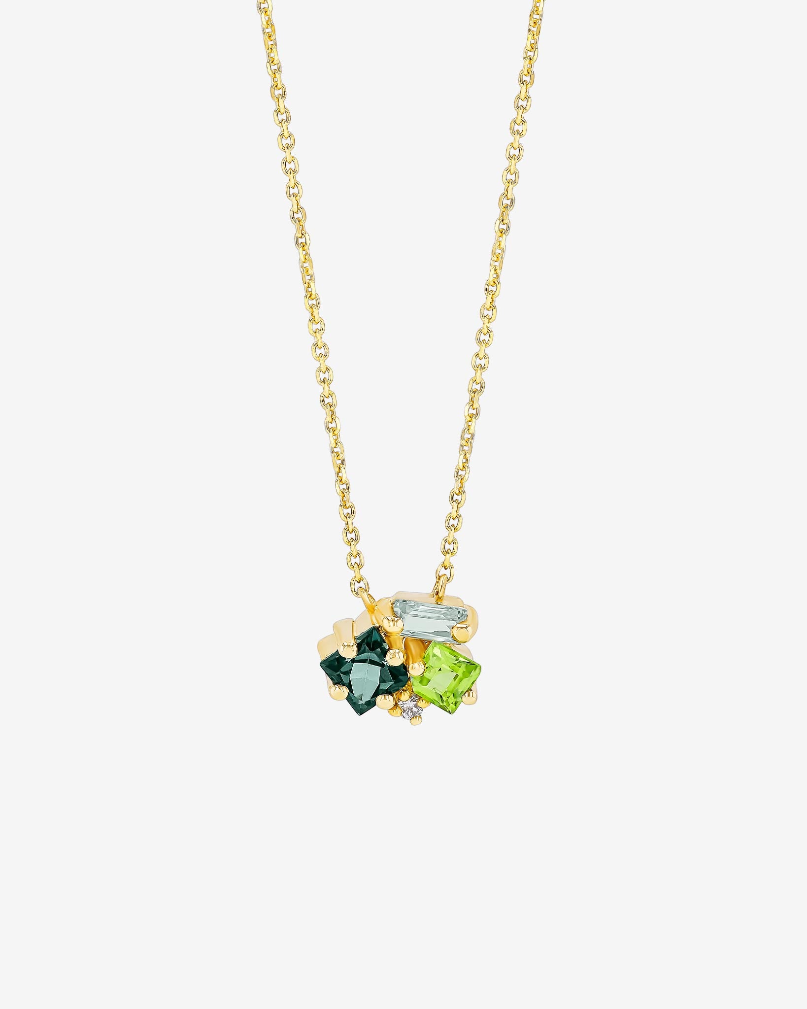 Kalan By Suzanne Kalan Nadima Green Mix Cluster Pendant in 14k yellow gold