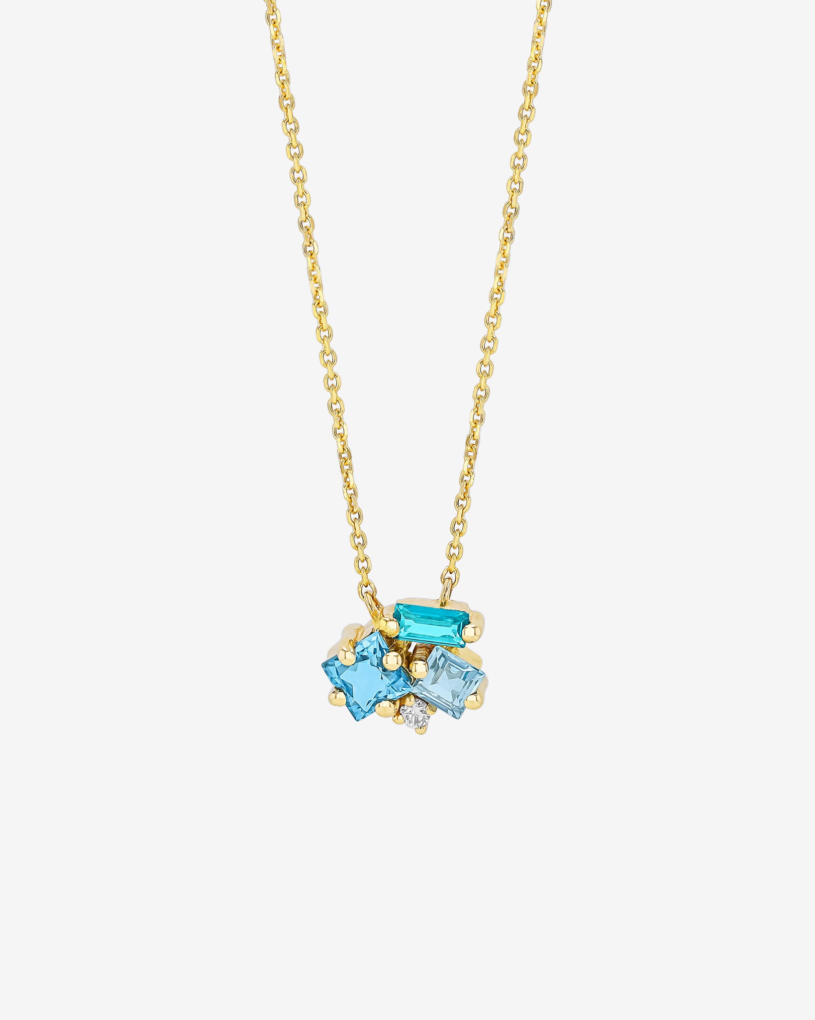 Kalan By Suzanne Kalan Nadima Light Blue Mix Cluster Pendant in 14k yellow gold