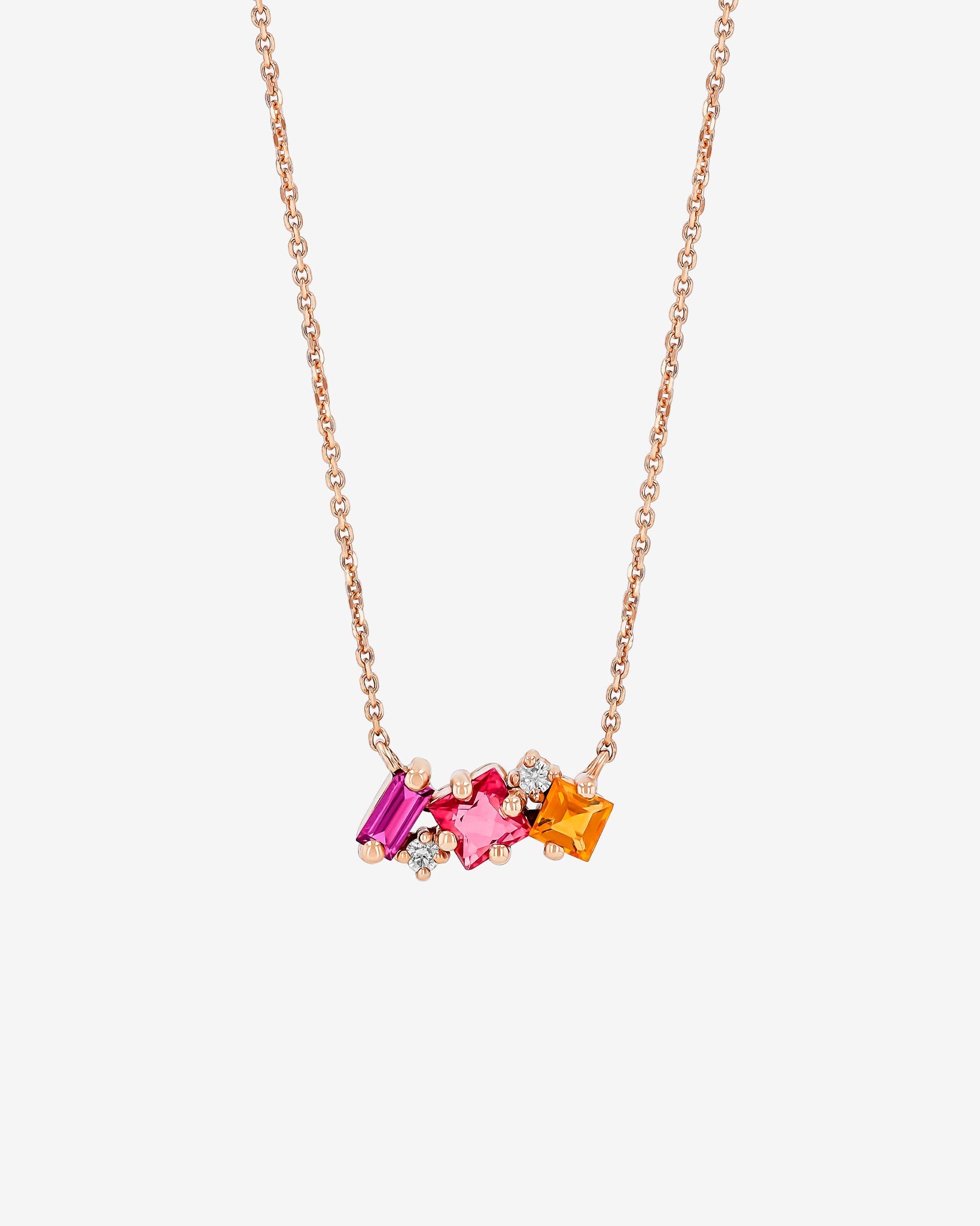 Kalan By Suzanne Kalan Nadima Rainbow Mini Bar Pendant in 14k rose gold