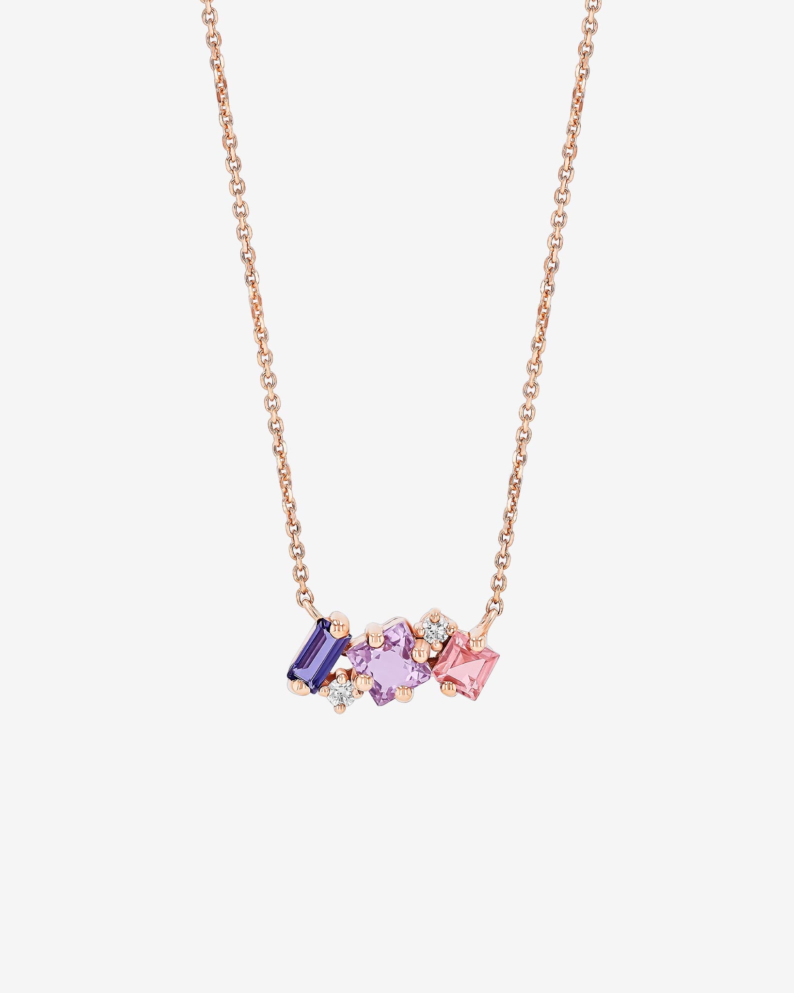 Kalan By Suzanne Kalan Nadima Purple Ombre Mini Bar Pendant in 14k rose gold