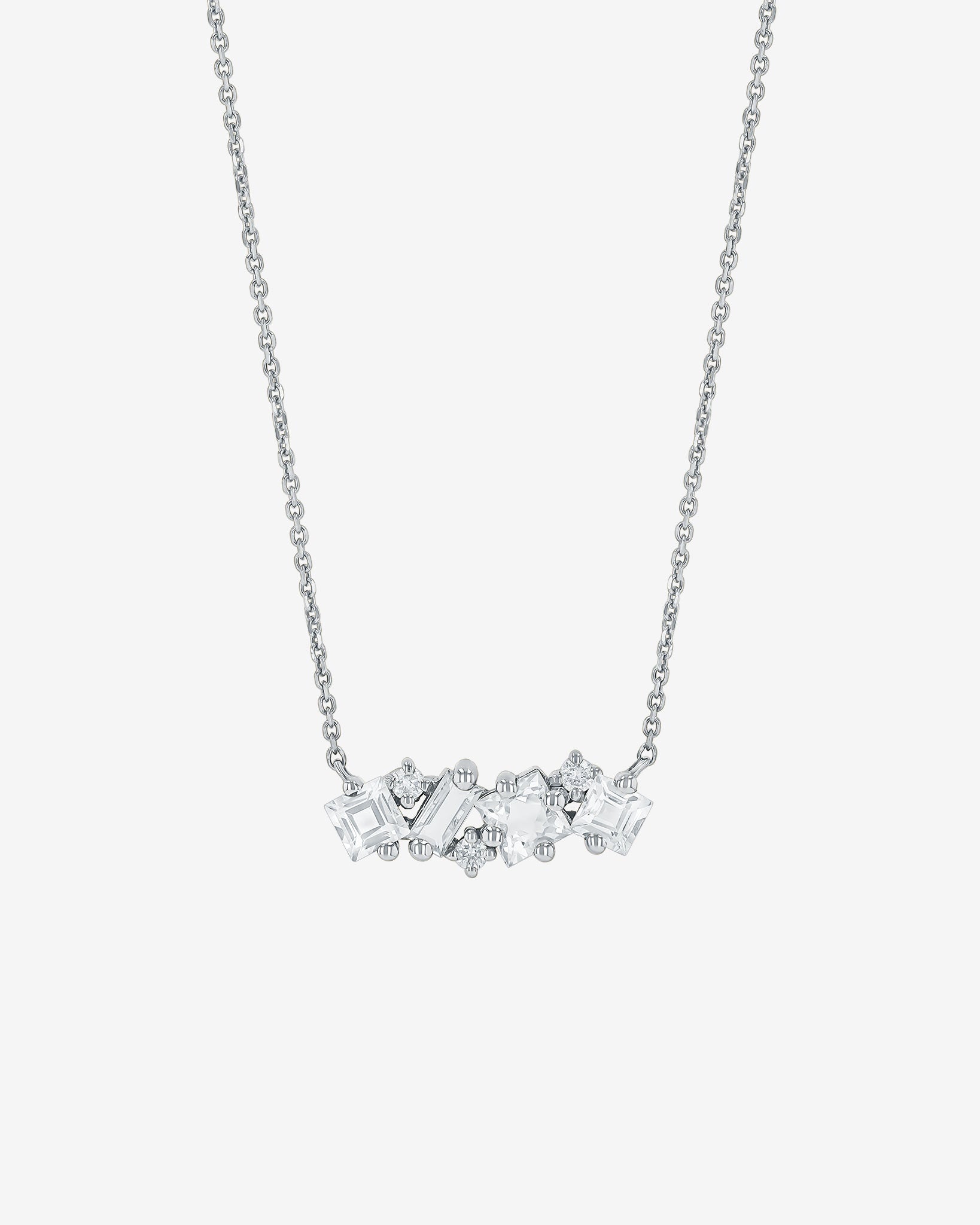 Kalan By Suzanne Kalan Nadima White Topaz Midi Bar Pendant in 14k white gold