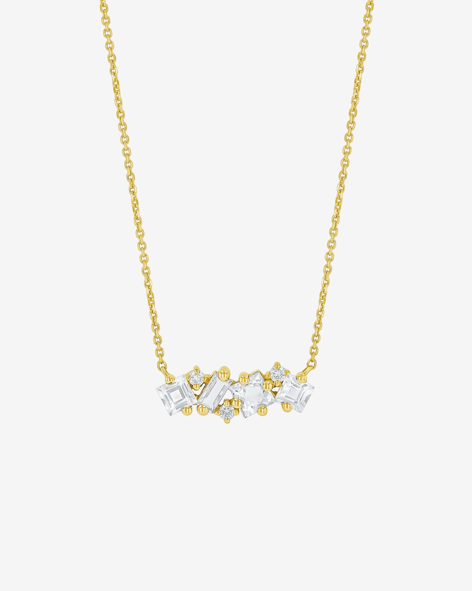 Kalan By Suzanne Kalan Nadima White Topaz Midi Bar Pendant in 14k yellow gold