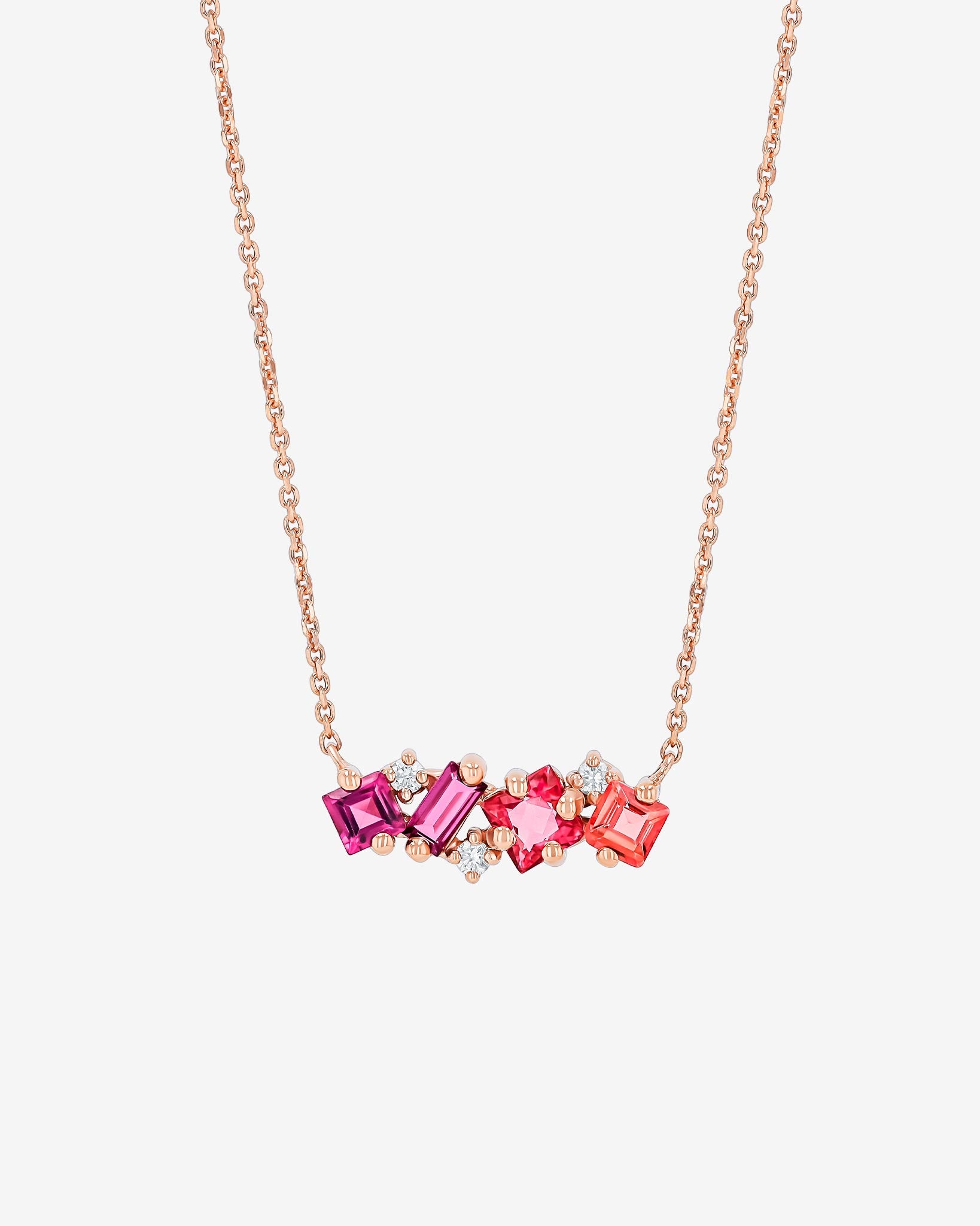 Kalan By Suzanne Kalan Nadima Red Ombre Midi Bar Pendant in 14k rose gold