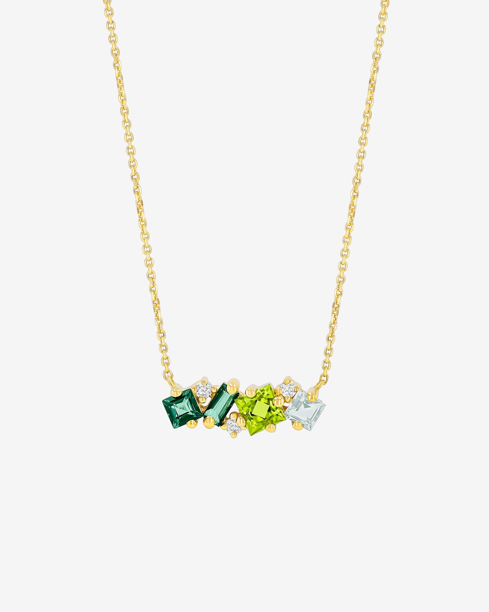 Kalan By Suzanne Kalan Nadima Green Ombre Midi Bar Pendant in 14k yellow gold
