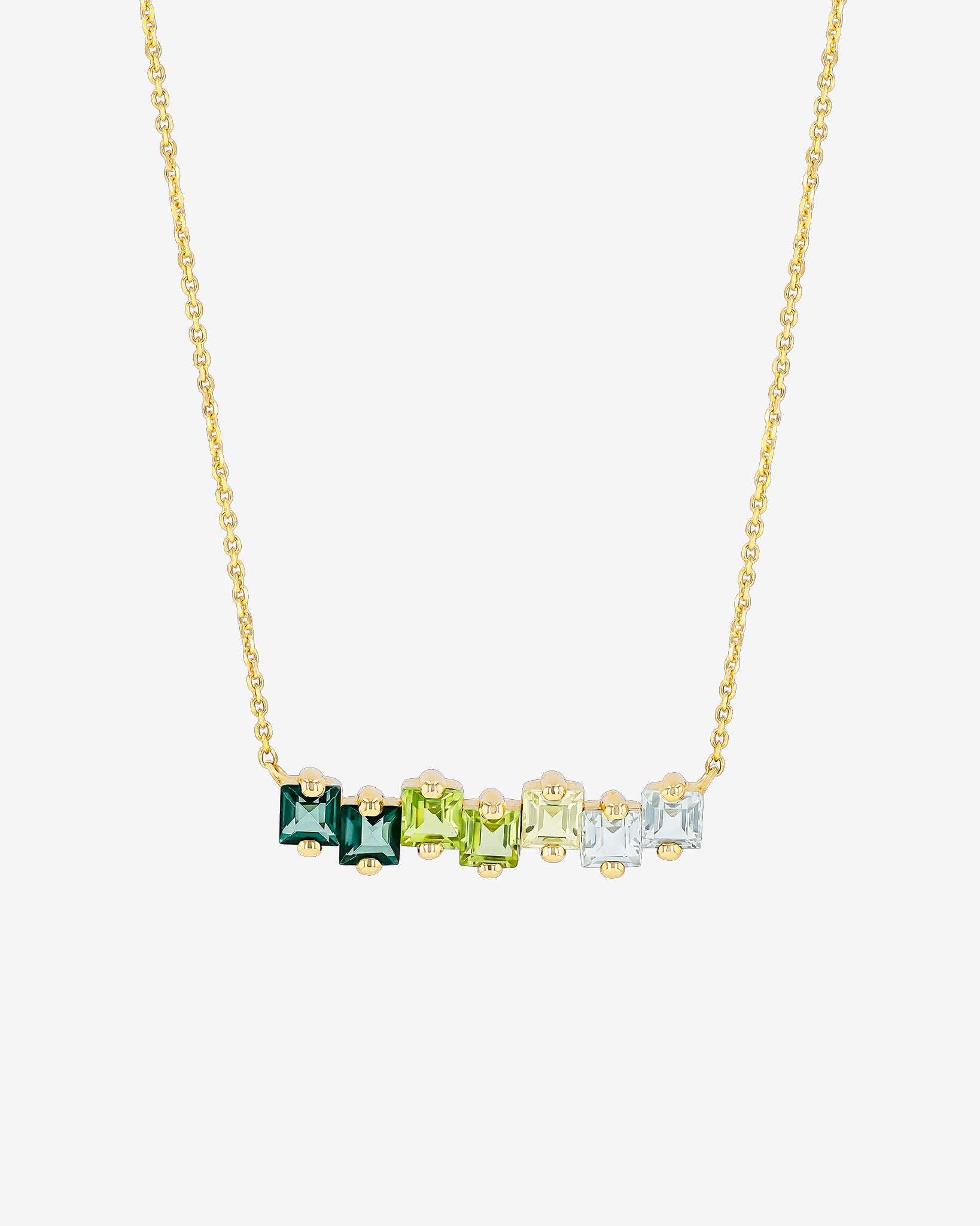 Kalan By Suzanne Kalan Cierra Green Ombre Bar Pendant in 14k yellow gold