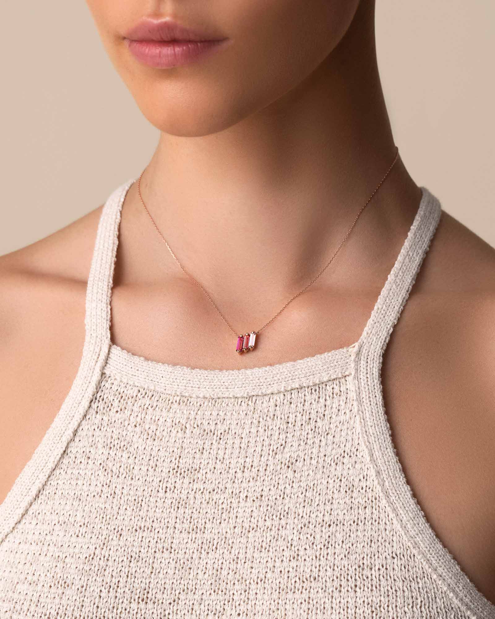 Kalan By Suzanne Kalan Amalfi Midi Red Ombre Pendant in 14k rose gold