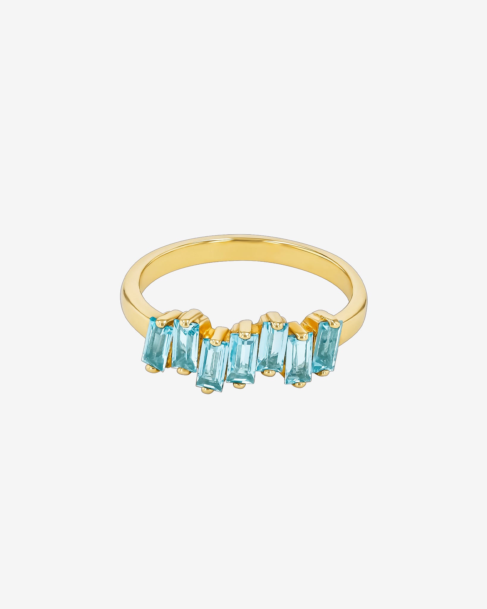 Kalan By Suzanne Kalan Amalfi Blue Topaz Half Band in 14k yellow gold