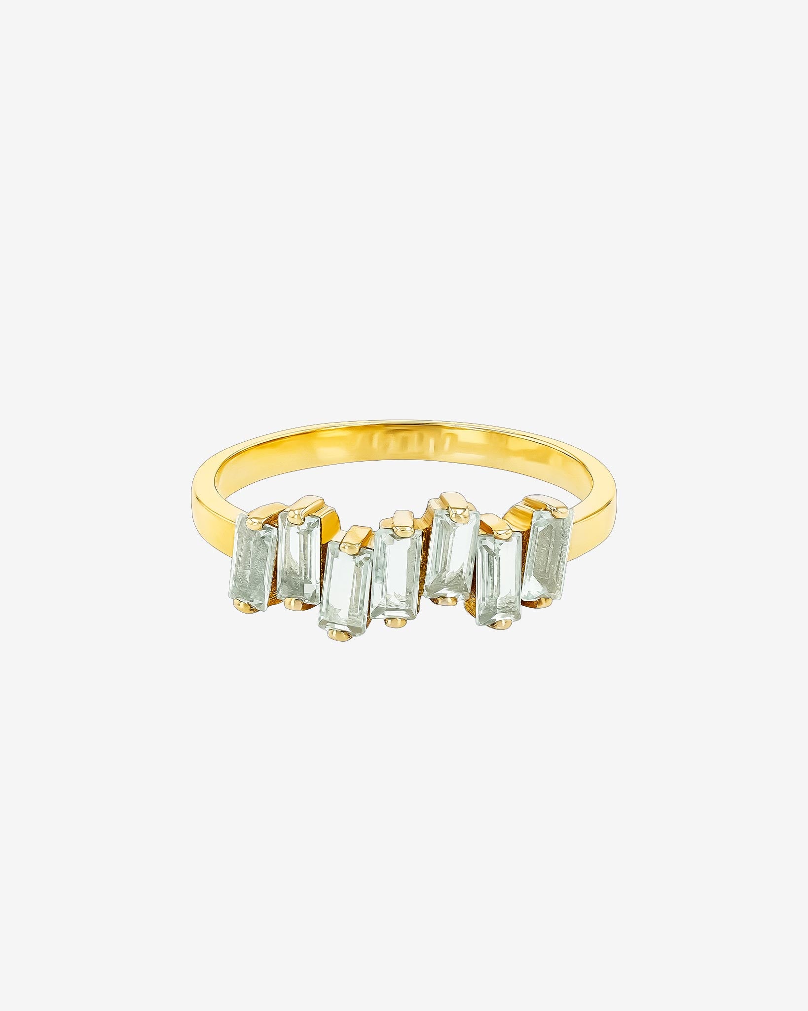 Kalan By Suzanne Kalan Green Amethyst Amalfi Wave Band in 14k gold