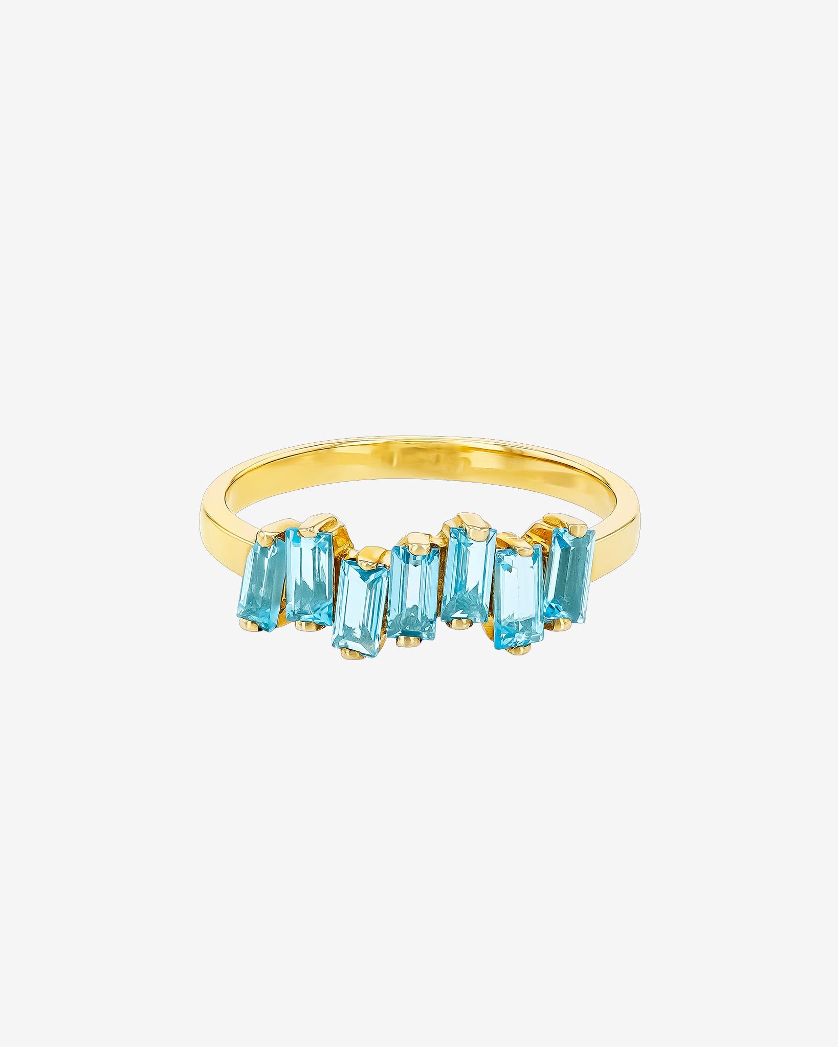 Kalan By Suzanne Kalan Amalfi Swiss Blue Topaz Half Band in 14k yellow gold