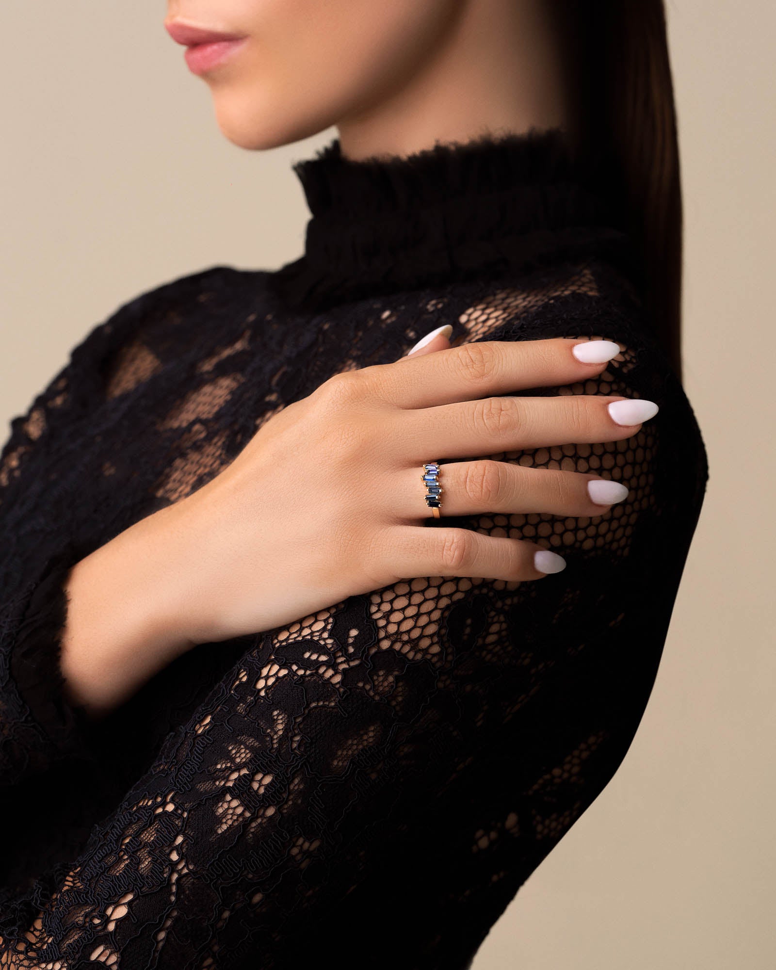 Kalan By Suzanne Kalan Amalfi Dark Blue Ombre Half Band in 14k yellow gold