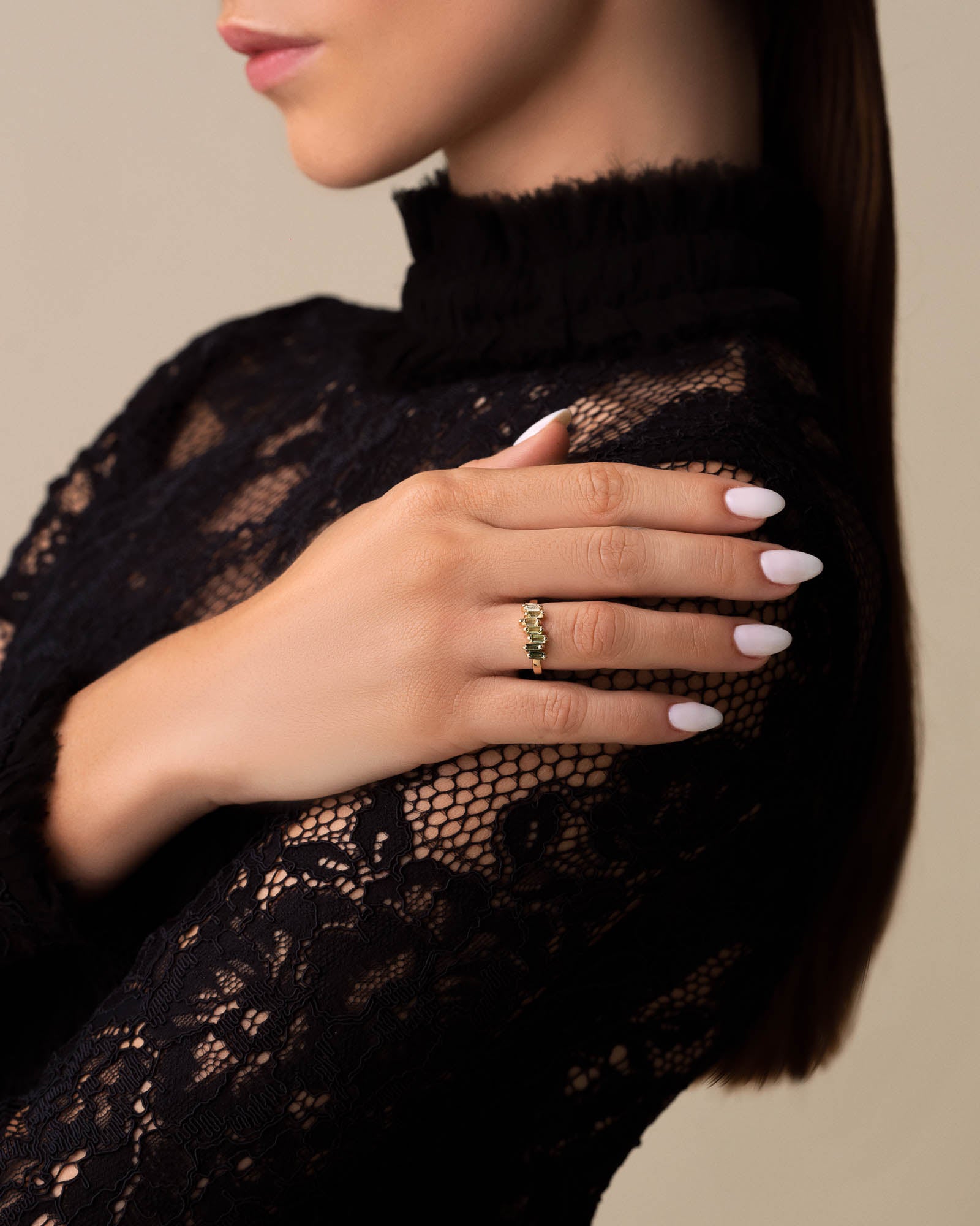 Kalan By Suzanne Kalan Amalfi Green Ombre Half Band in 14k yellow gold