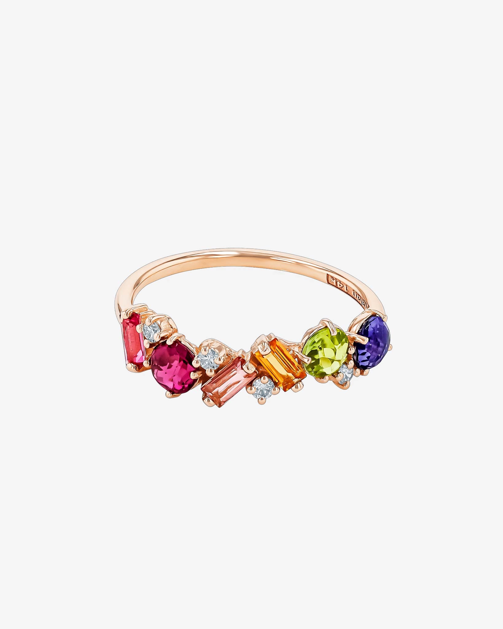 Kalan By Suzanne Kalan Amalfi Blend Rainbow Half Band in 14k rose gold