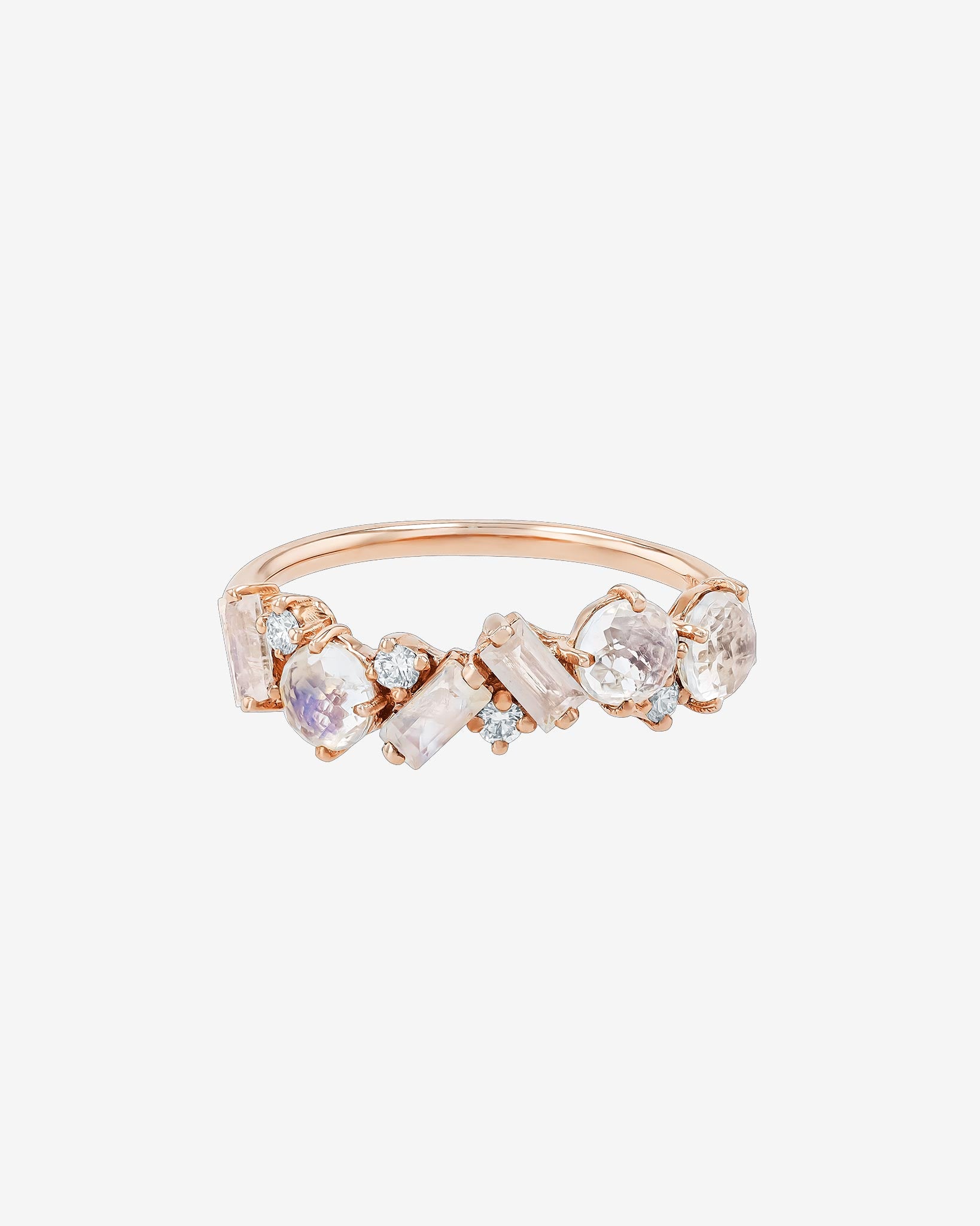 Kalan By Suzanne Kalan Amalfi Blend Rainbow Moonstone Half Band in 14k rose gold