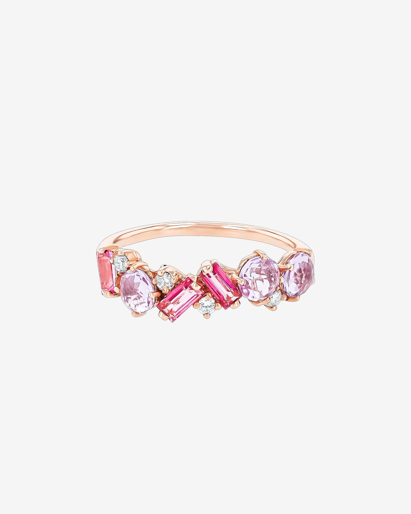 Kalan By Suzanne Kalan Amalfi Blend Pink Mix Half Band in 14k rose gold