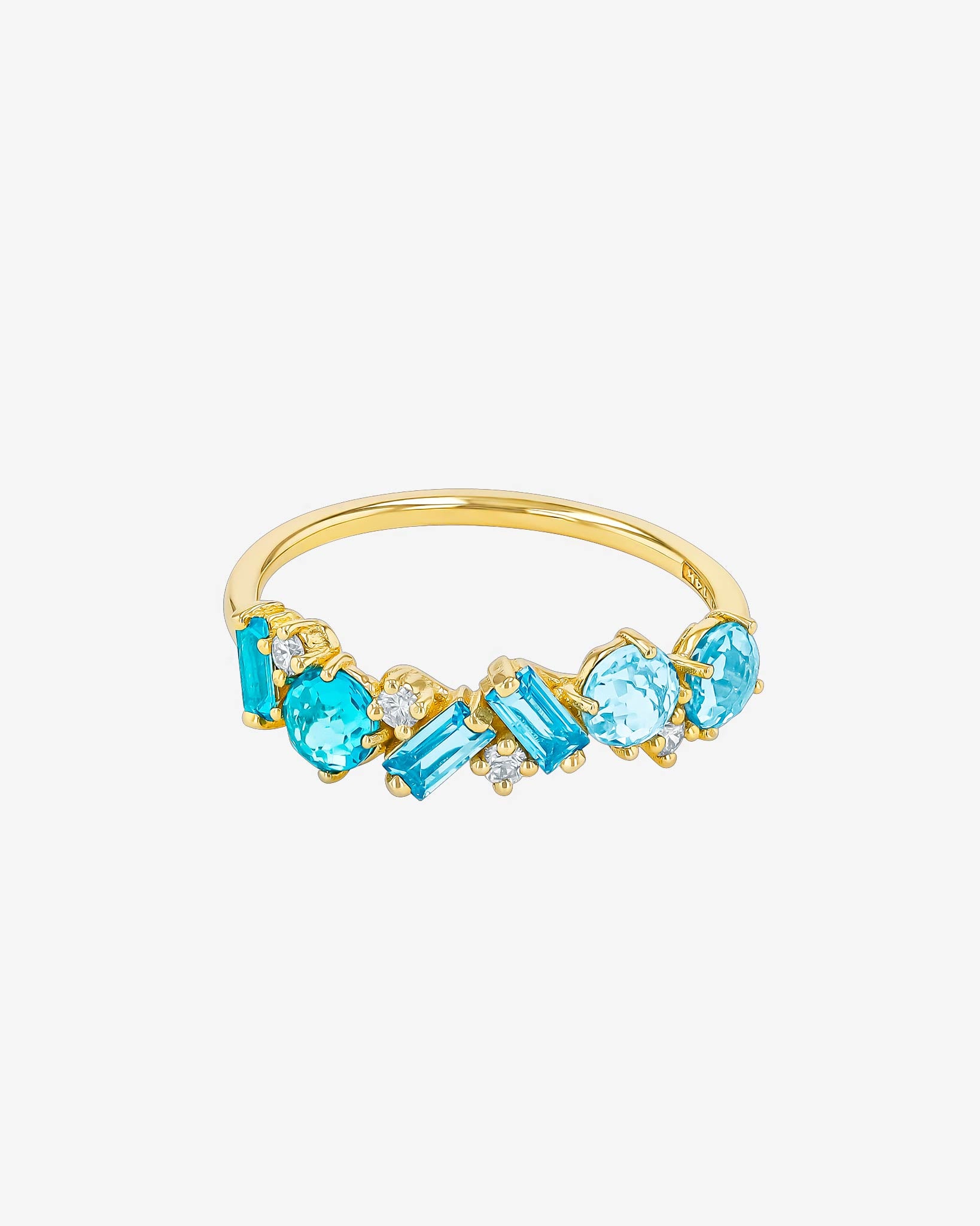 Kalan By Suzanne Kalan Amalfi Blend Light Blue Mix Half Band in 14k yellow gold