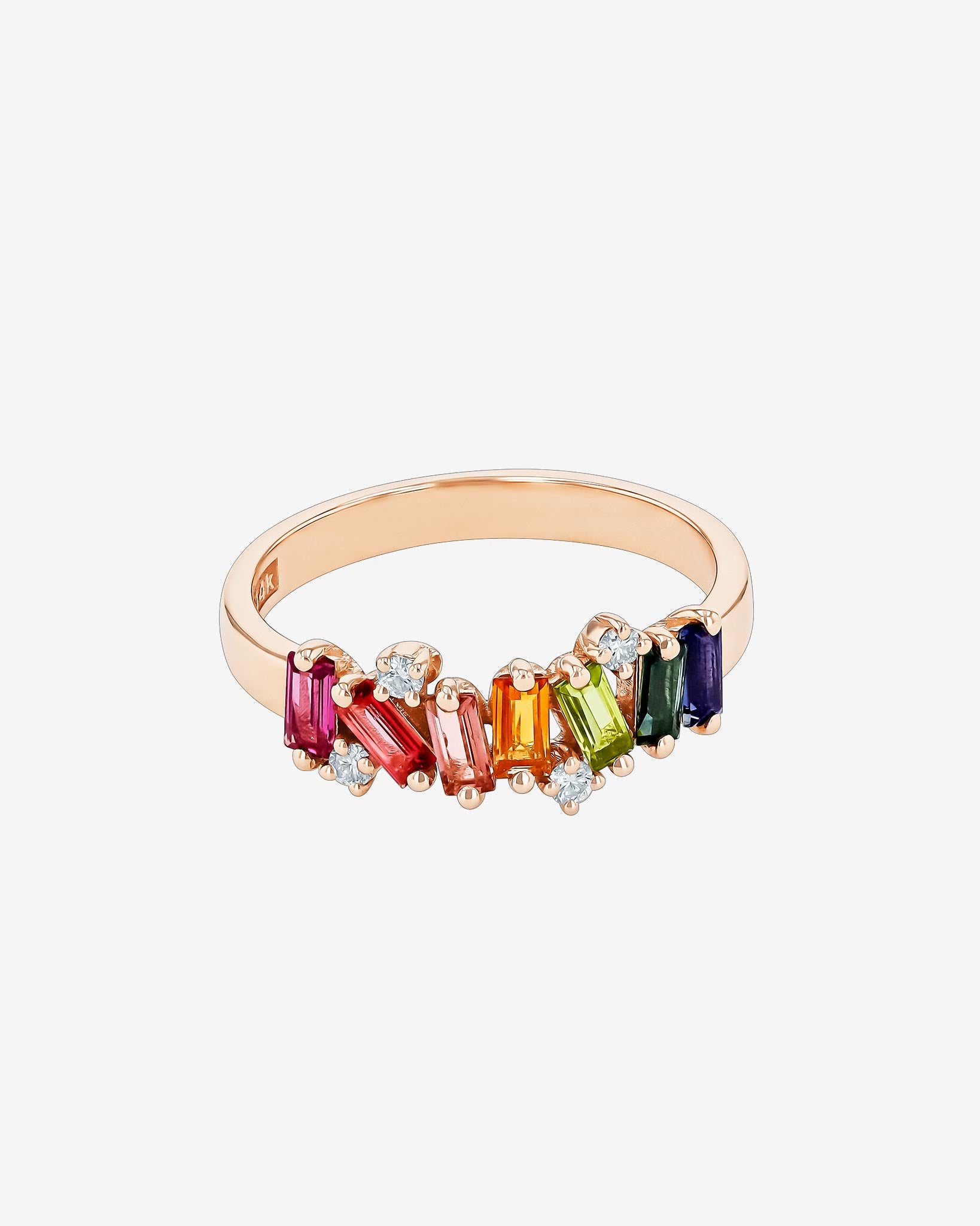 Kalan By Suzanne Kalan Amalfi Burst Rainbow Half Band in 14k rose gold