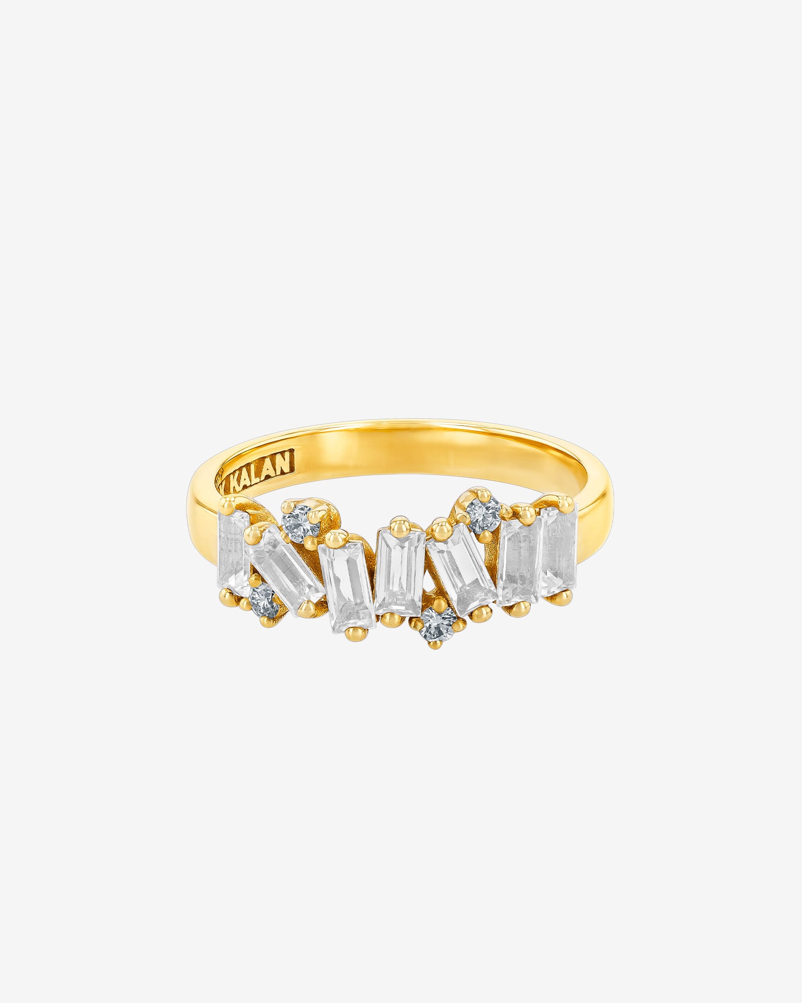 Kalan By Suzanne Kalan Amalfi Burst White Topaz Half Band in 14k yellow gold