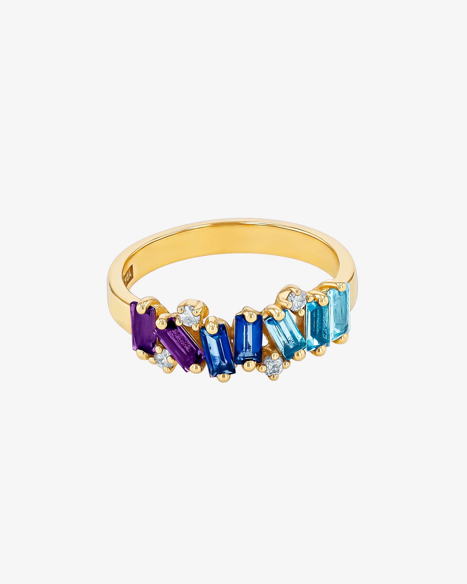 Kalan By Suzanne Kalan Amalfi Burst Blue Ombre Half Band in 14k yellow gold