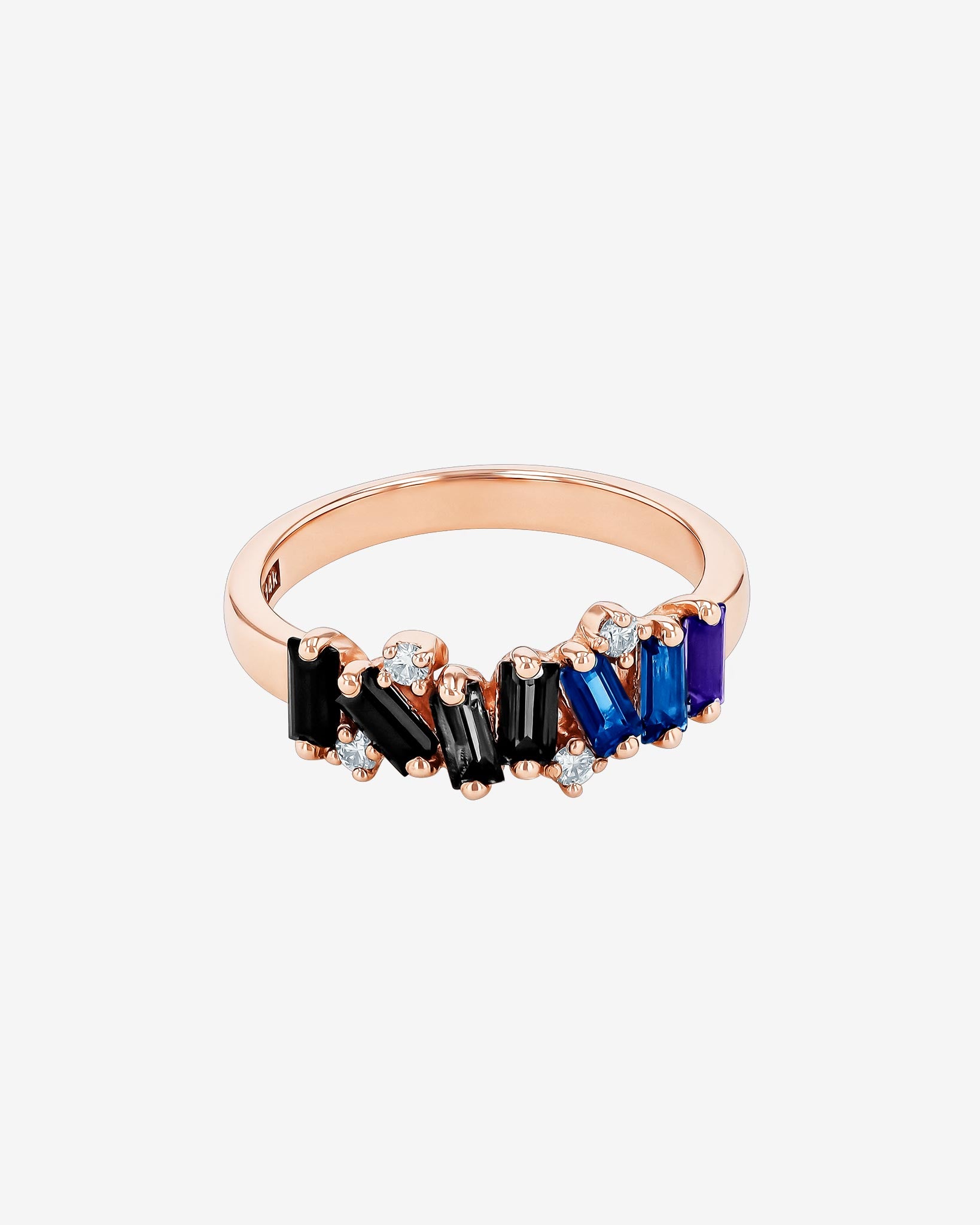 Kalan By Suzanne Kalan Amalfi Burst Dark Blue Ombre Half Band in 14k rose gold