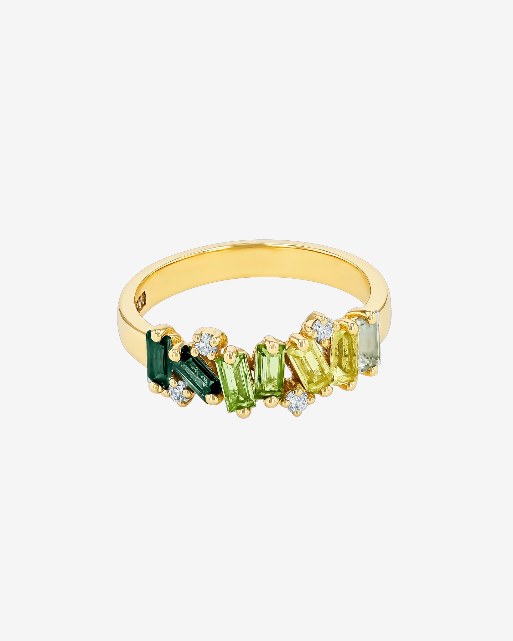 Kalan By Suzanne Kalan Amalfi Burst Green Ombre Half Band in 14k yellow gold