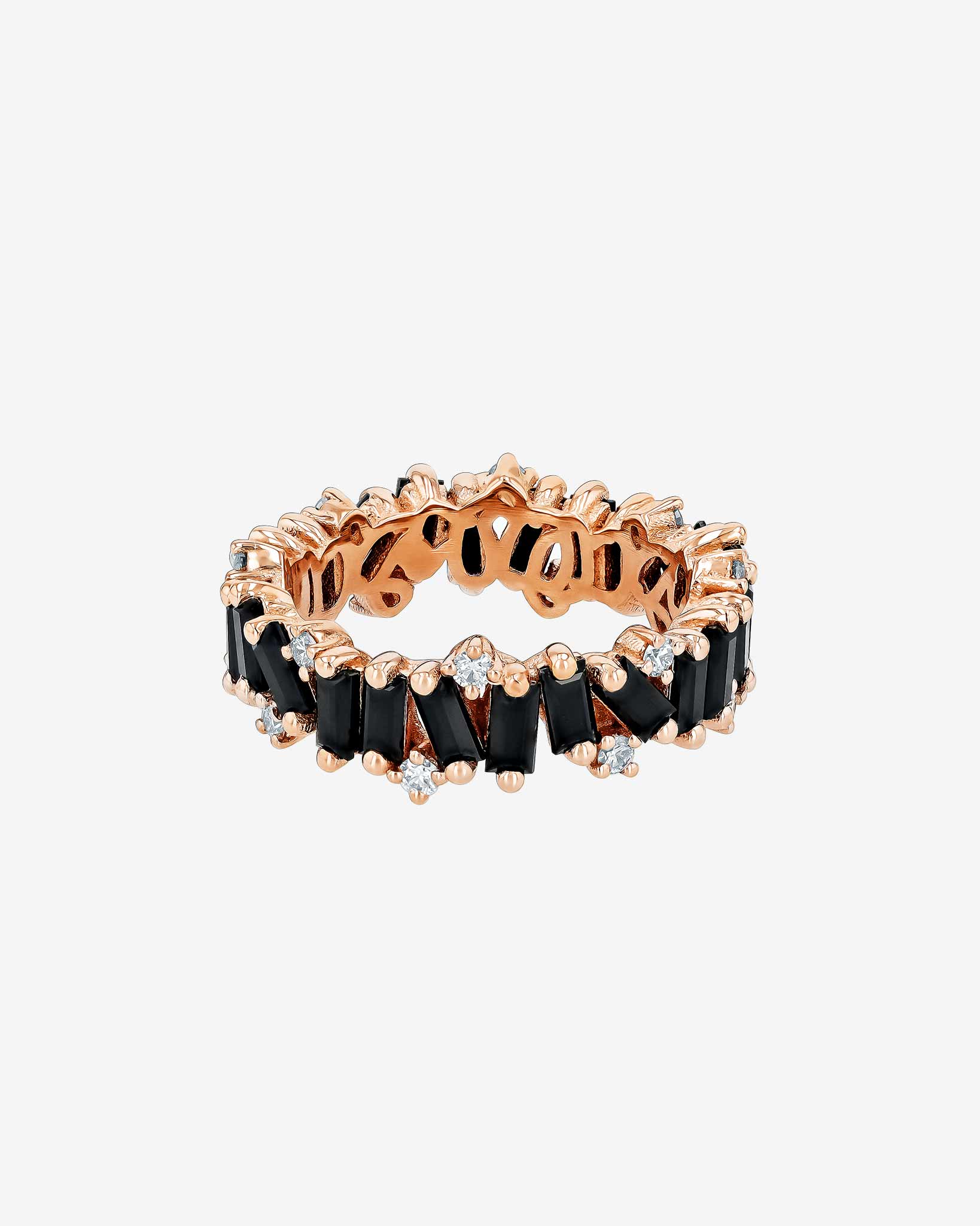 Kalan By Suzanne Kalan Amalfi Burst Black Spinel Eternity Band in 14k rose gold