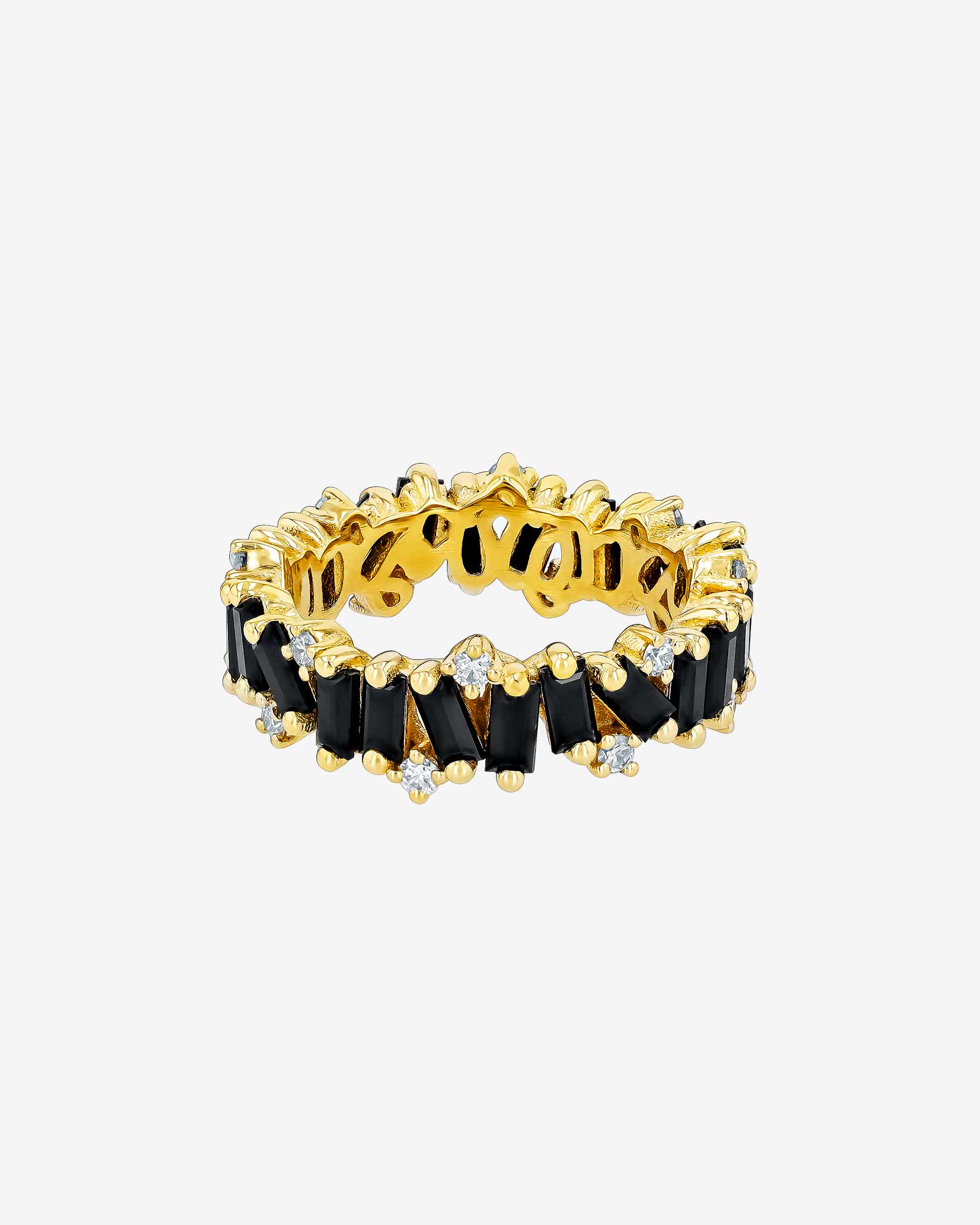 Kalan By Suzanne Kalan Amalfi Burst Black Spinel Eternity Band in 14k yellow gold