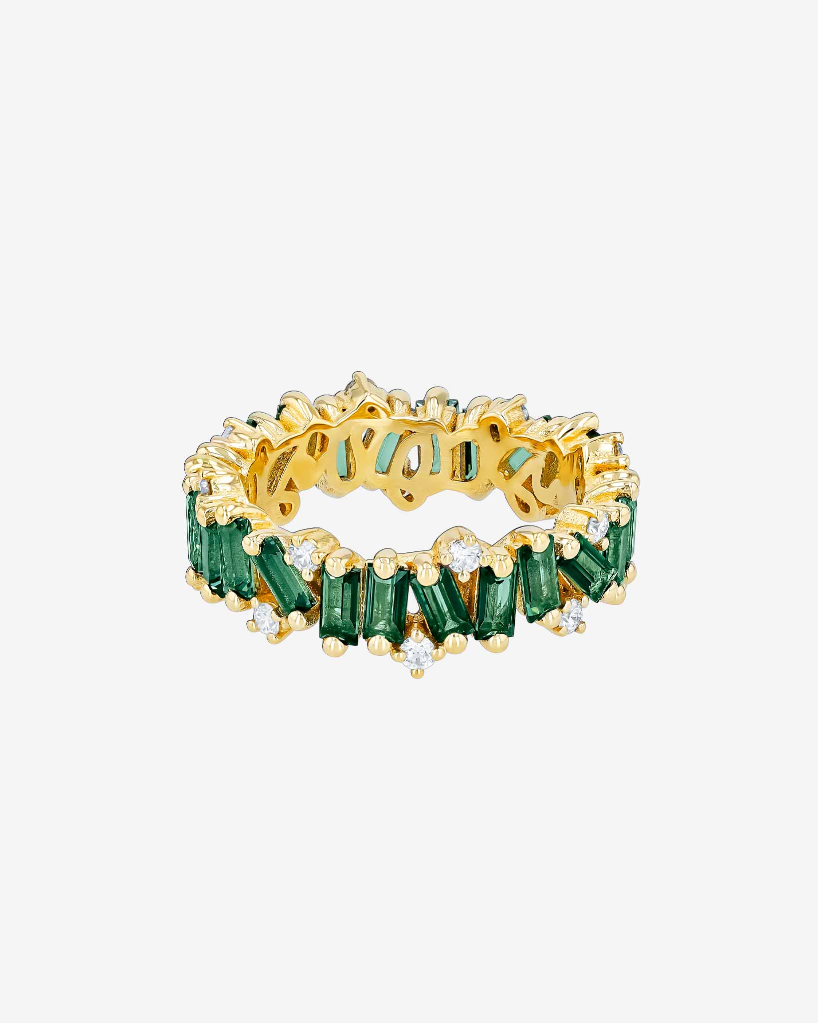 Kalan By Suzanne Kalan Amalfi Burst Green Envy Topaz Eternity Band in 14k yellow gold