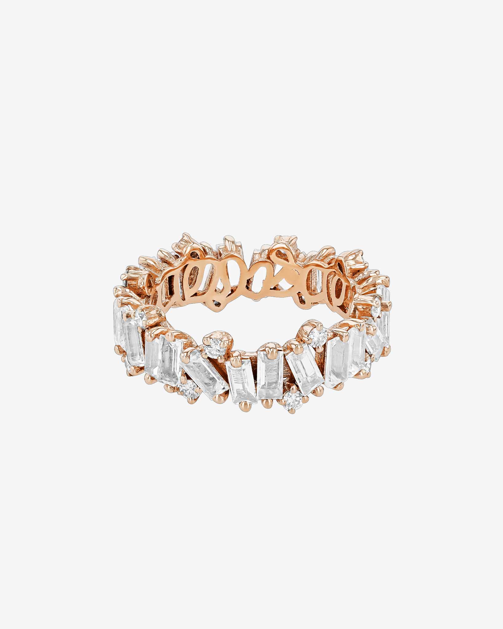 Kalan By Suzanne Kalan Amalfi Burst White Topaz Eternity Band in 14k rose gold