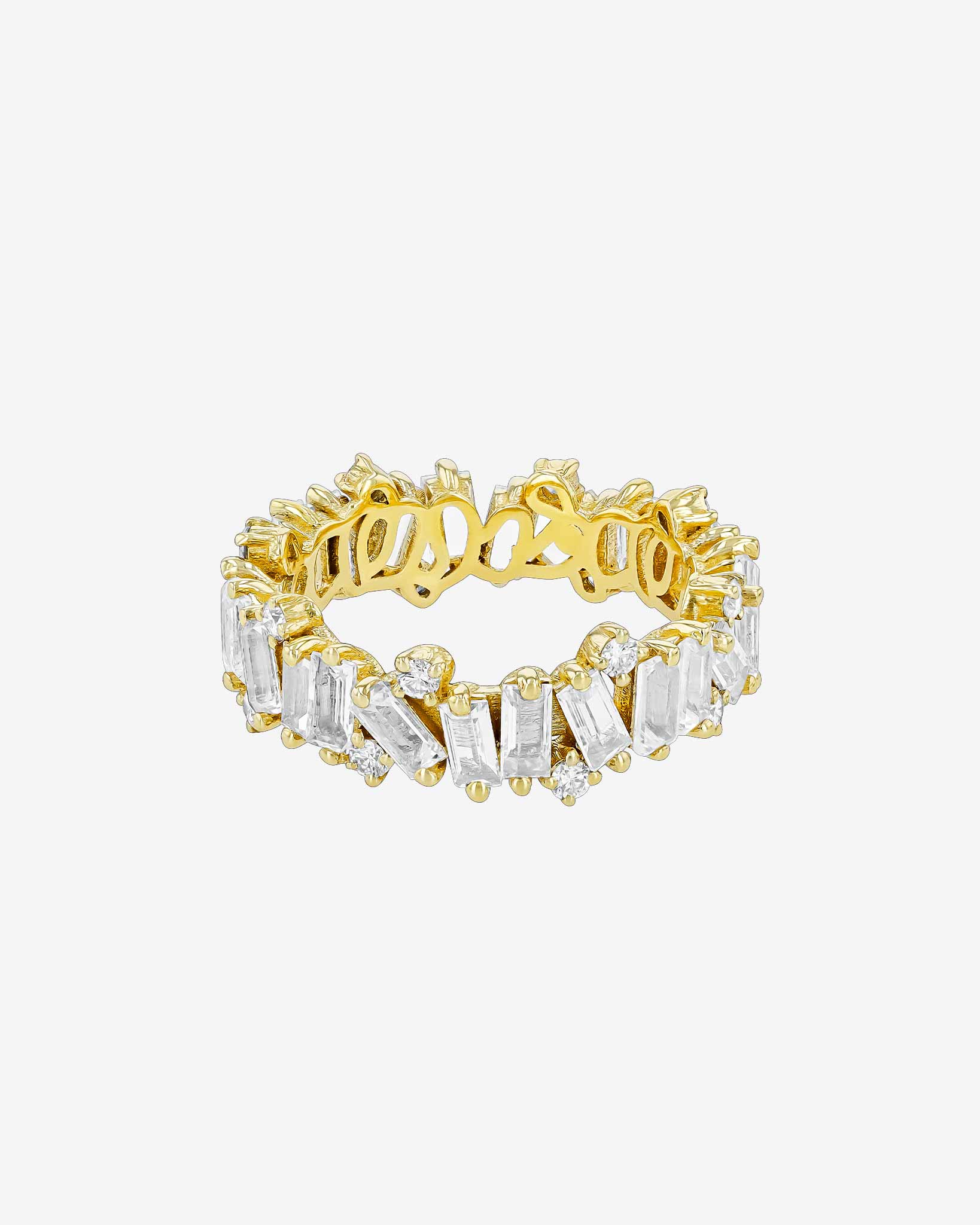 Kalan By Suzanne Kalan Amalfi Burst White Topaz Eternity Band in 14k yellow gold